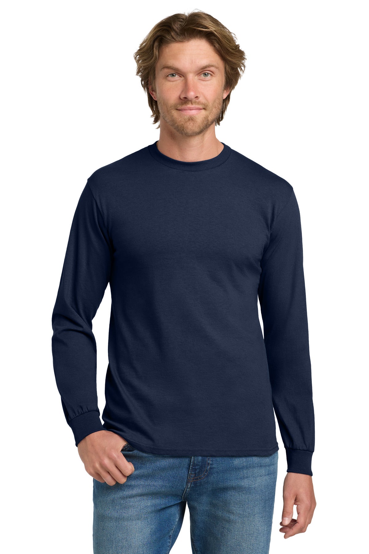 Custom Embroidered or DTF Printed - Gildan ®  - Heavy Cotton ™  100% Cotton Long Sleeve T-Shirt.  5400