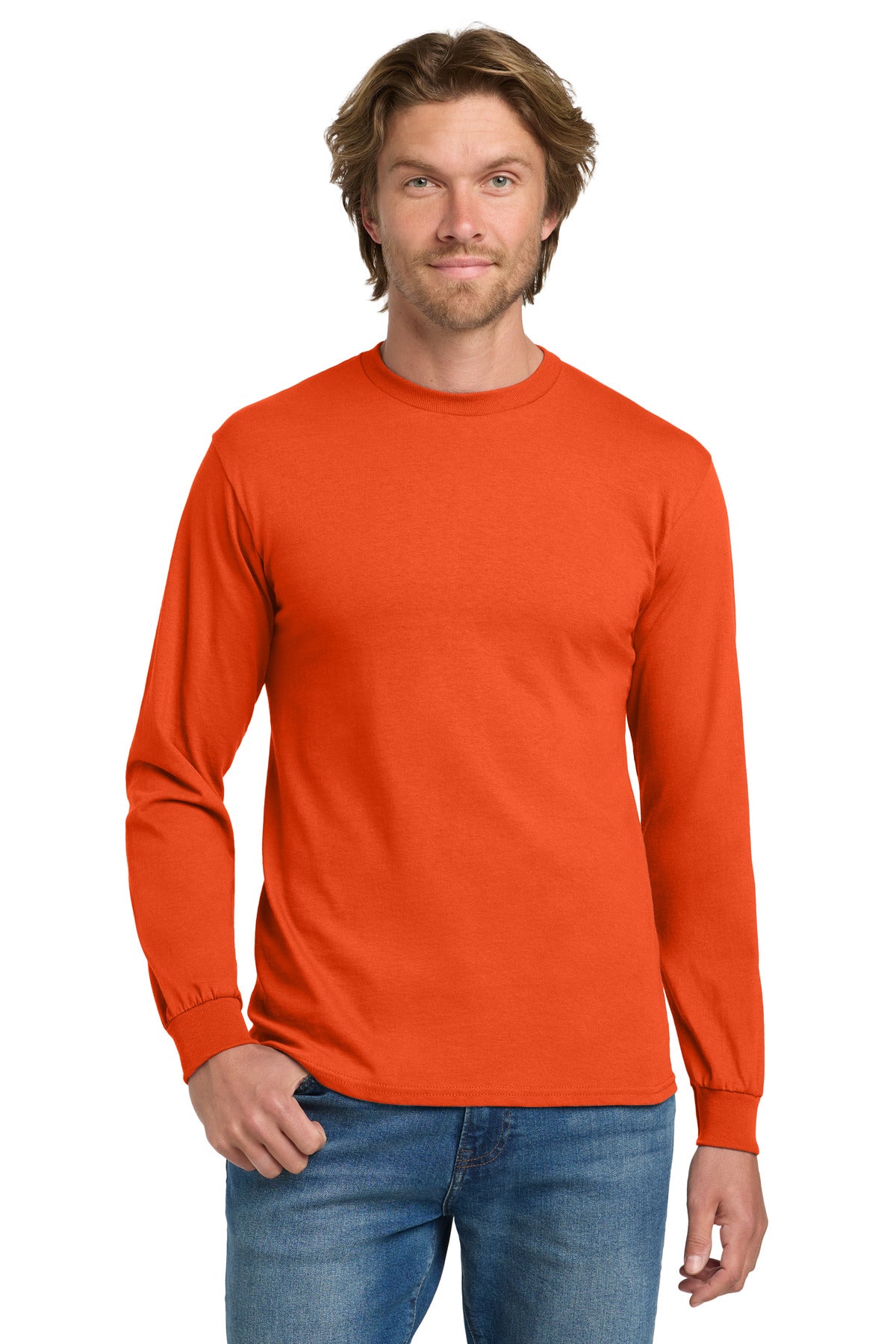 Custom Embroidered or DTF Printed - Gildan ®  - Heavy Cotton ™  100% Cotton Long Sleeve T-Shirt.  5400