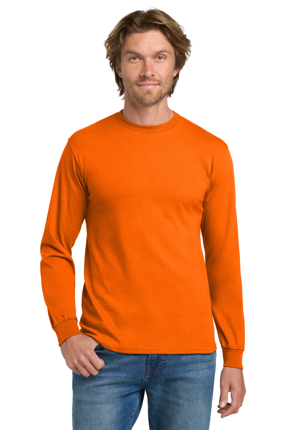 Custom Embroidered or DTF Printed - Gildan ®  - Heavy Cotton ™  100% Cotton Long Sleeve T-Shirt.  5400