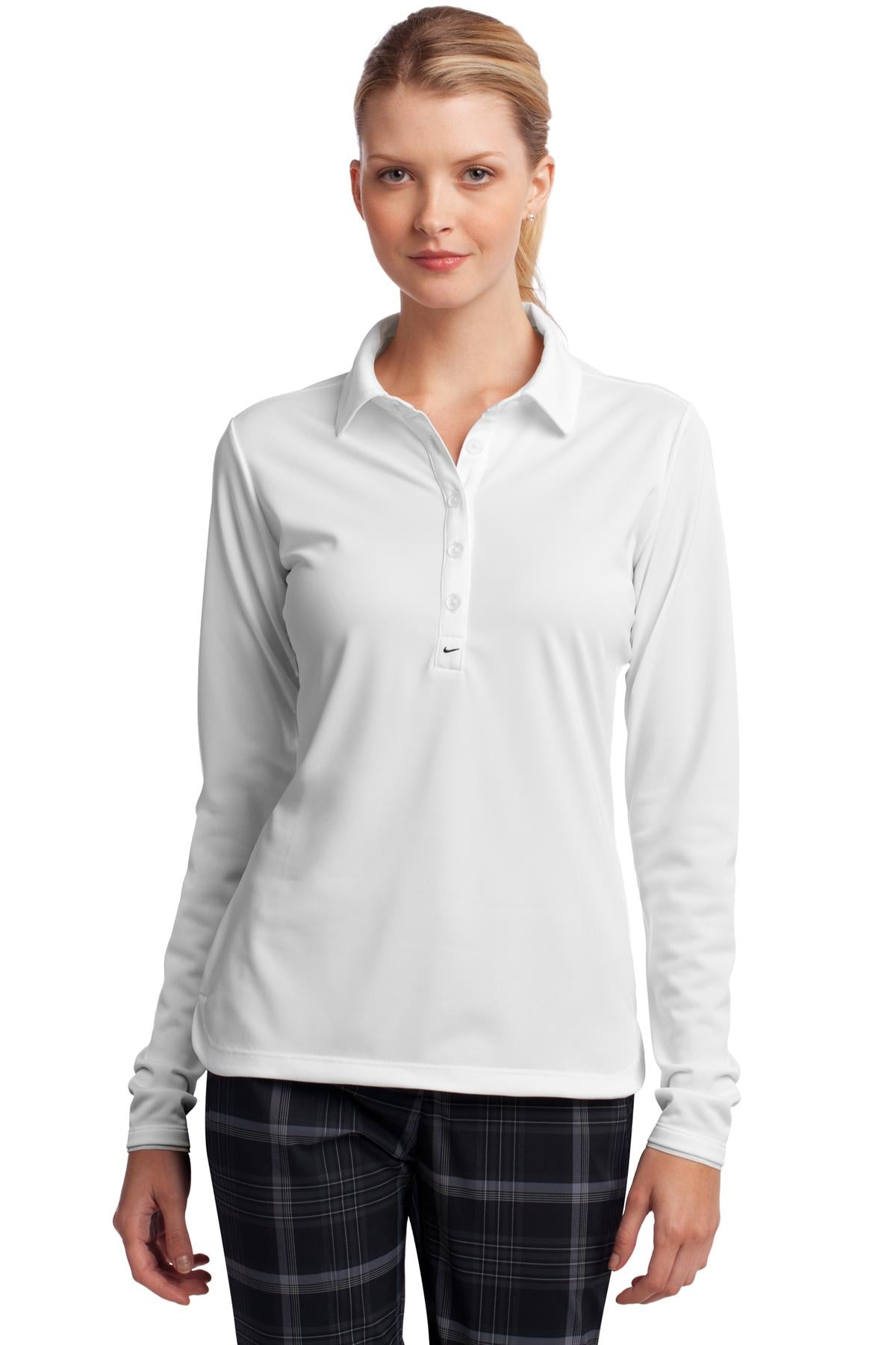 Custom Embroidered - Nike Ladies Long Sleeve Dri-FIT Stretch Tech Polo. 545322