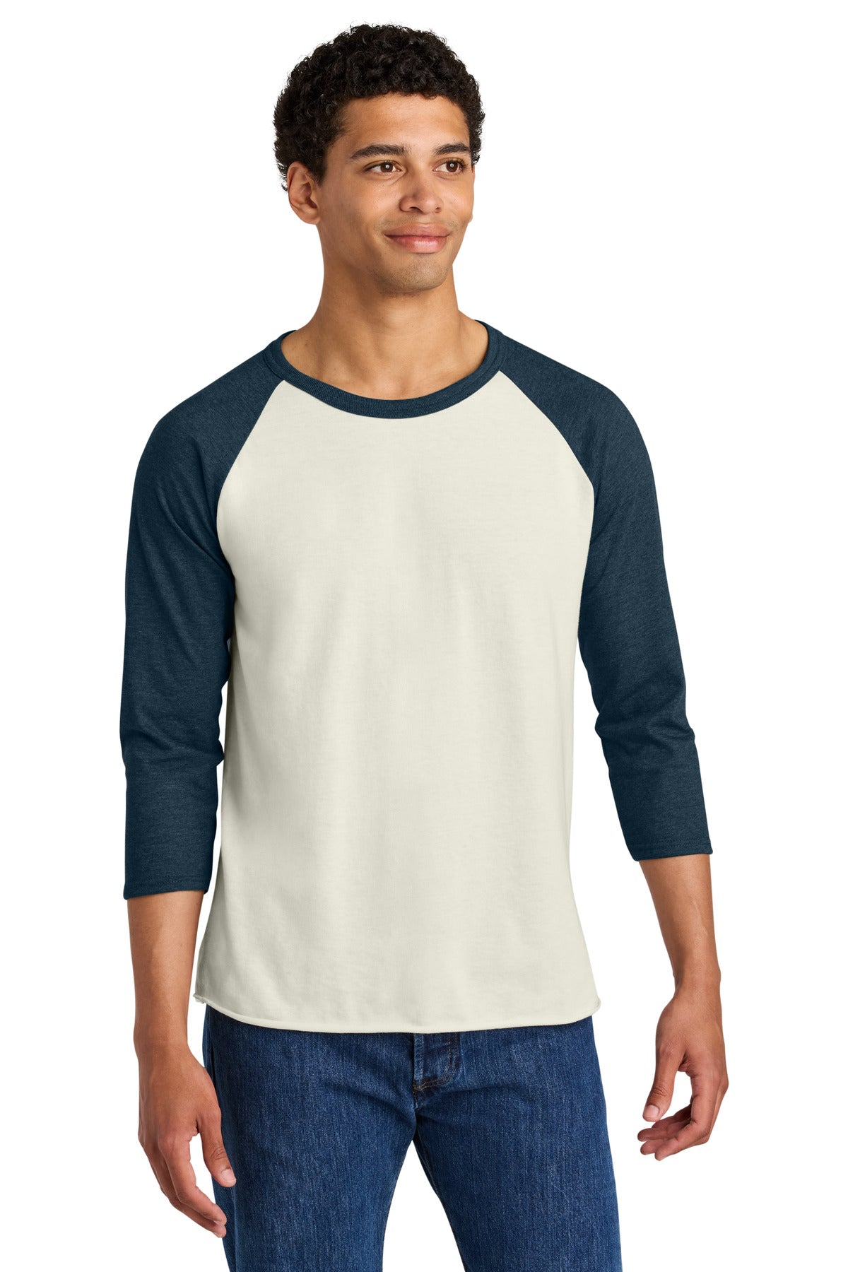 Custom Embroidery or DTF Print - Jerzees ®  Unisex Premium Blend Combed Ring Spun 3/4-Sleeve Raglan 560R