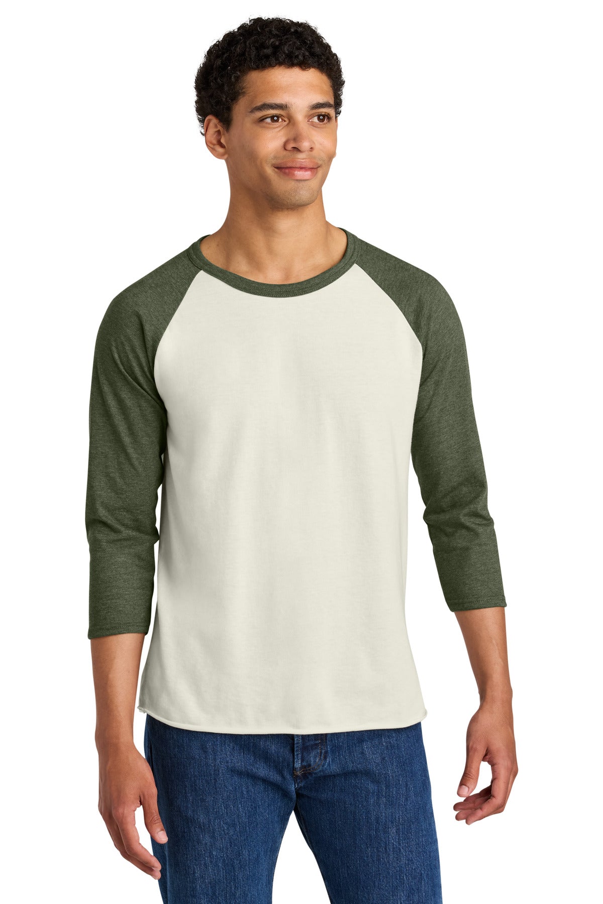 Custom Embroidery or DTF Print - Jerzees ®  Unisex Premium Blend Combed Ring Spun 3/4-Sleeve Raglan 560R