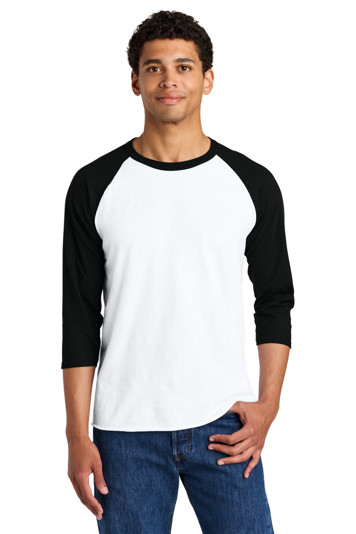 Custom Embroidery or DTF Print - Jerzees ®  Unisex Premium Blend Combed Ring Spun 3/4-Sleeve Raglan 560R