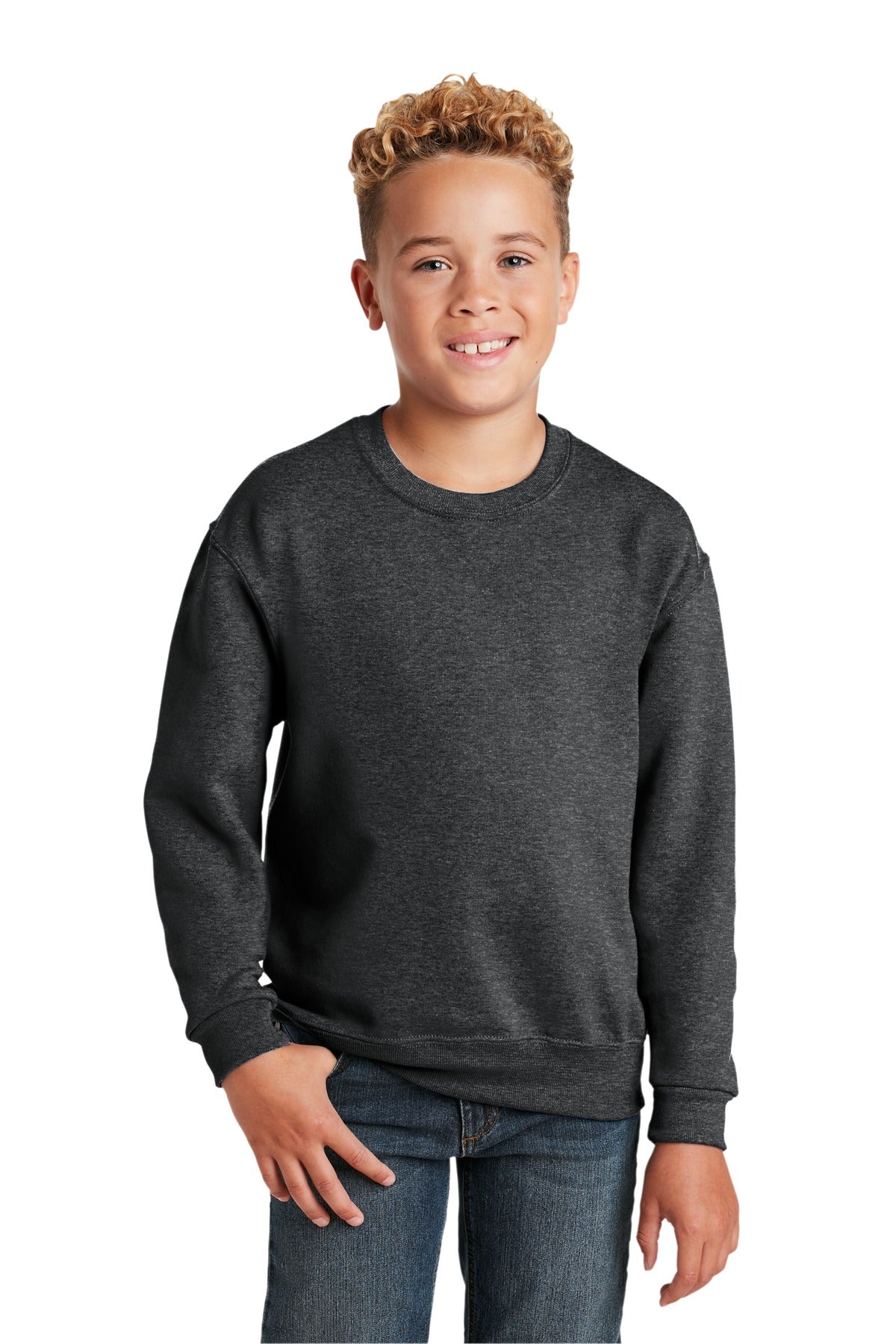 Custom Embroidery or DTF Print - Jerzees ®  - Youth NuBlend ®  Crewneck Sweatshirt.  562B