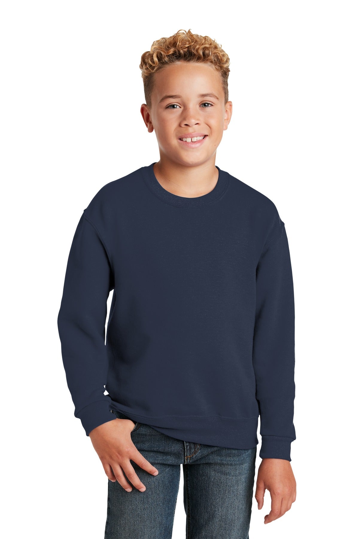 Custom Embroidery or DTF Print - Jerzees ®  - Youth NuBlend ®  Crewneck Sweatshirt.  562B
