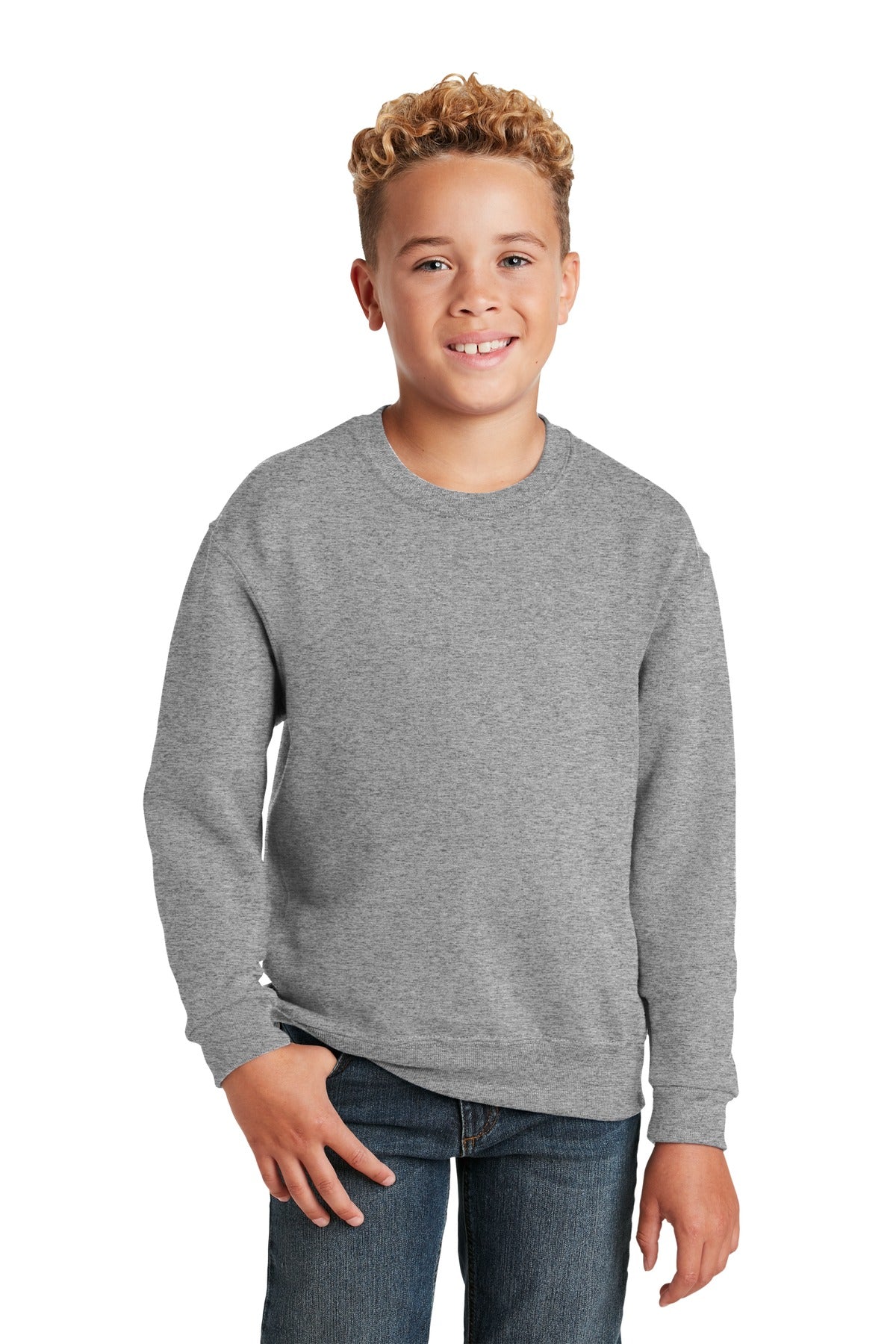 Custom Embroidery or DTF Print - Jerzees ®  - Youth NuBlend ®  Crewneck Sweatshirt.  562B