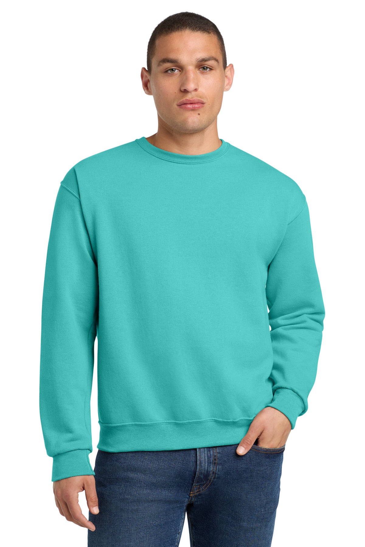 Custom Embroidery or DTF Print - Jerzees ®  - NuBlend ®  Crewneck Sweatshirt.  562M
