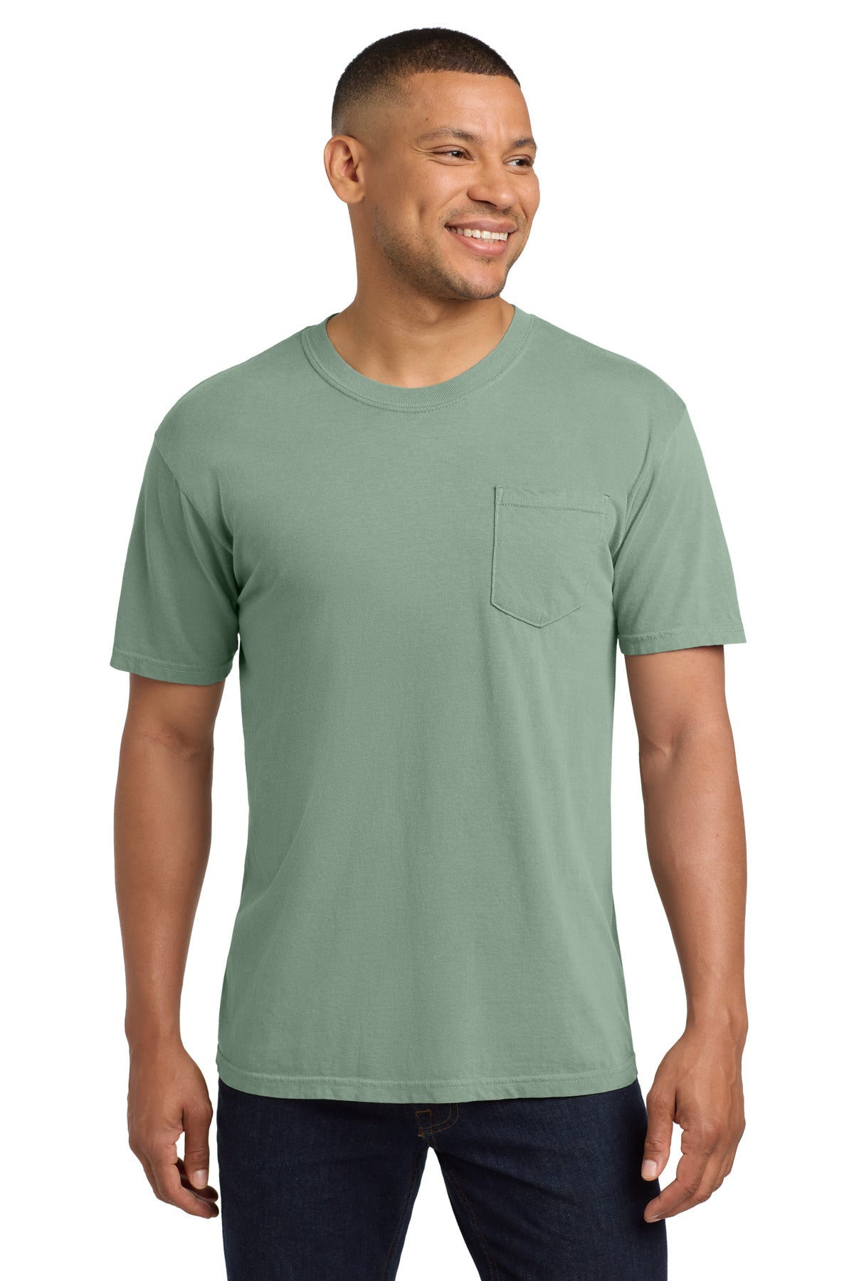 Custom Embroidery or DTF Print - COMFORT COLORS  ®  Heavyweight Ring Spun Pocket Tee. 6030