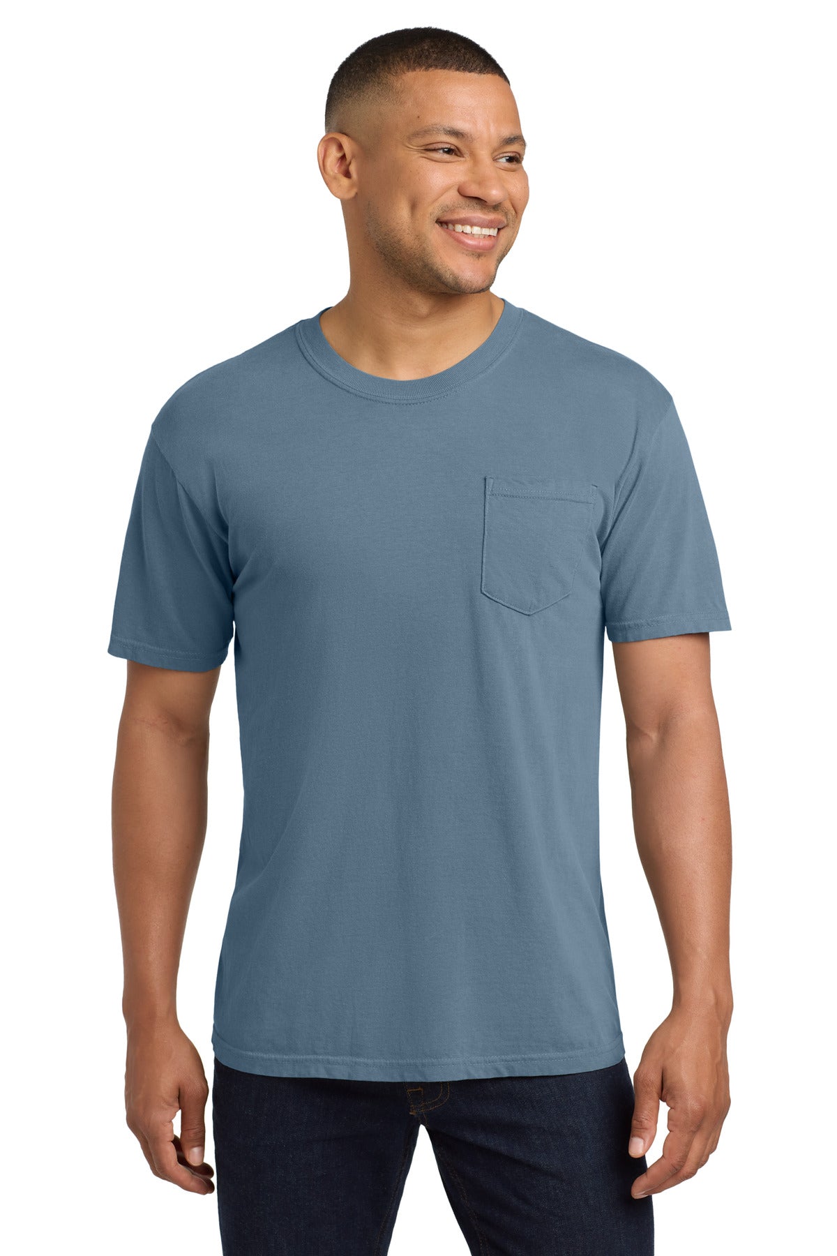 Custom Embroidery or DTF Print - COMFORT COLORS  ®  Heavyweight Ring Spun Pocket Tee. 6030