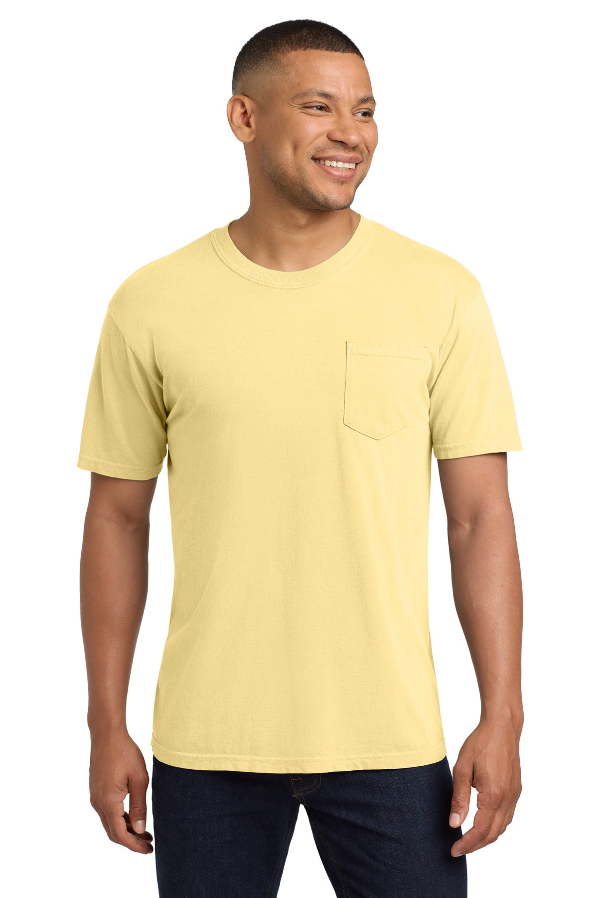 Custom Embroidery or DTF Print - COMFORT COLORS  ®  Heavyweight Ring Spun Pocket Tee. 6030