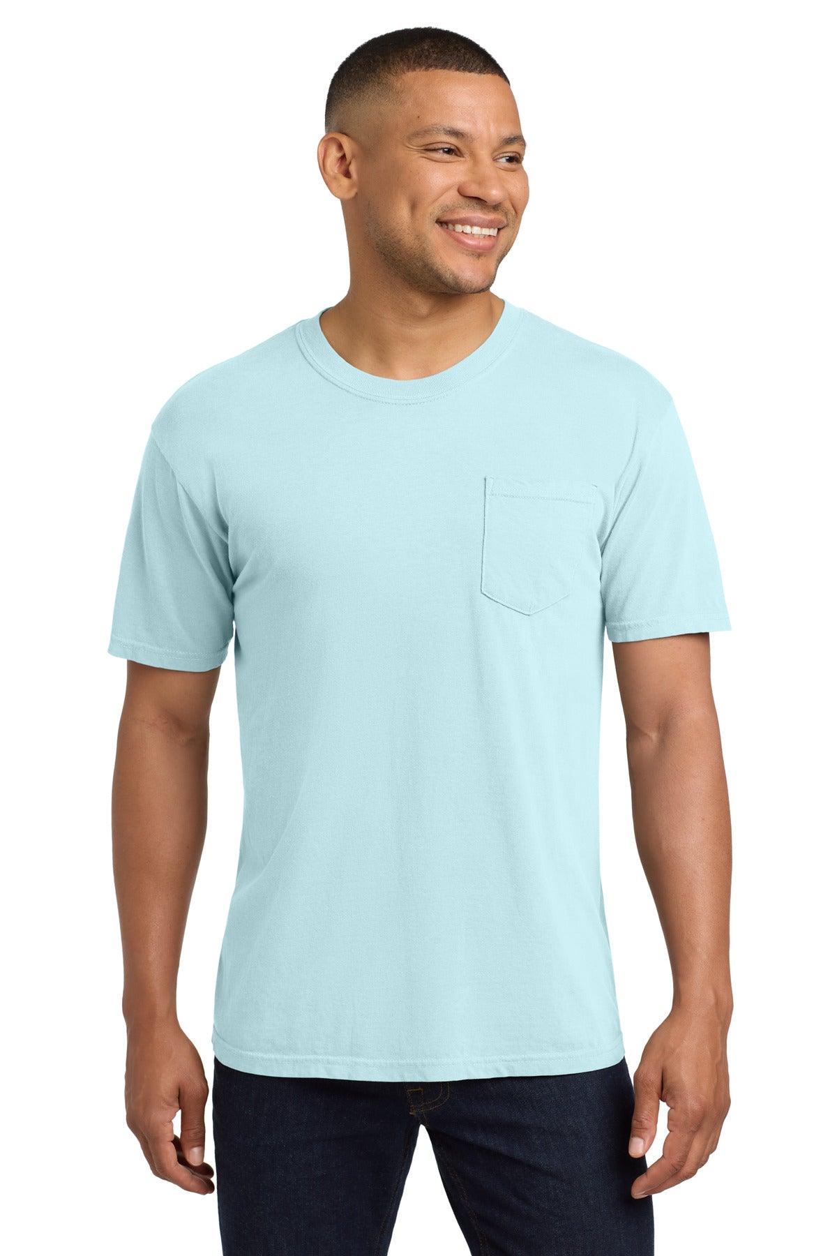 Custom Embroidery or DTF Print - COMFORT COLORS  ®  Heavyweight Ring Spun Pocket Tee. 6030