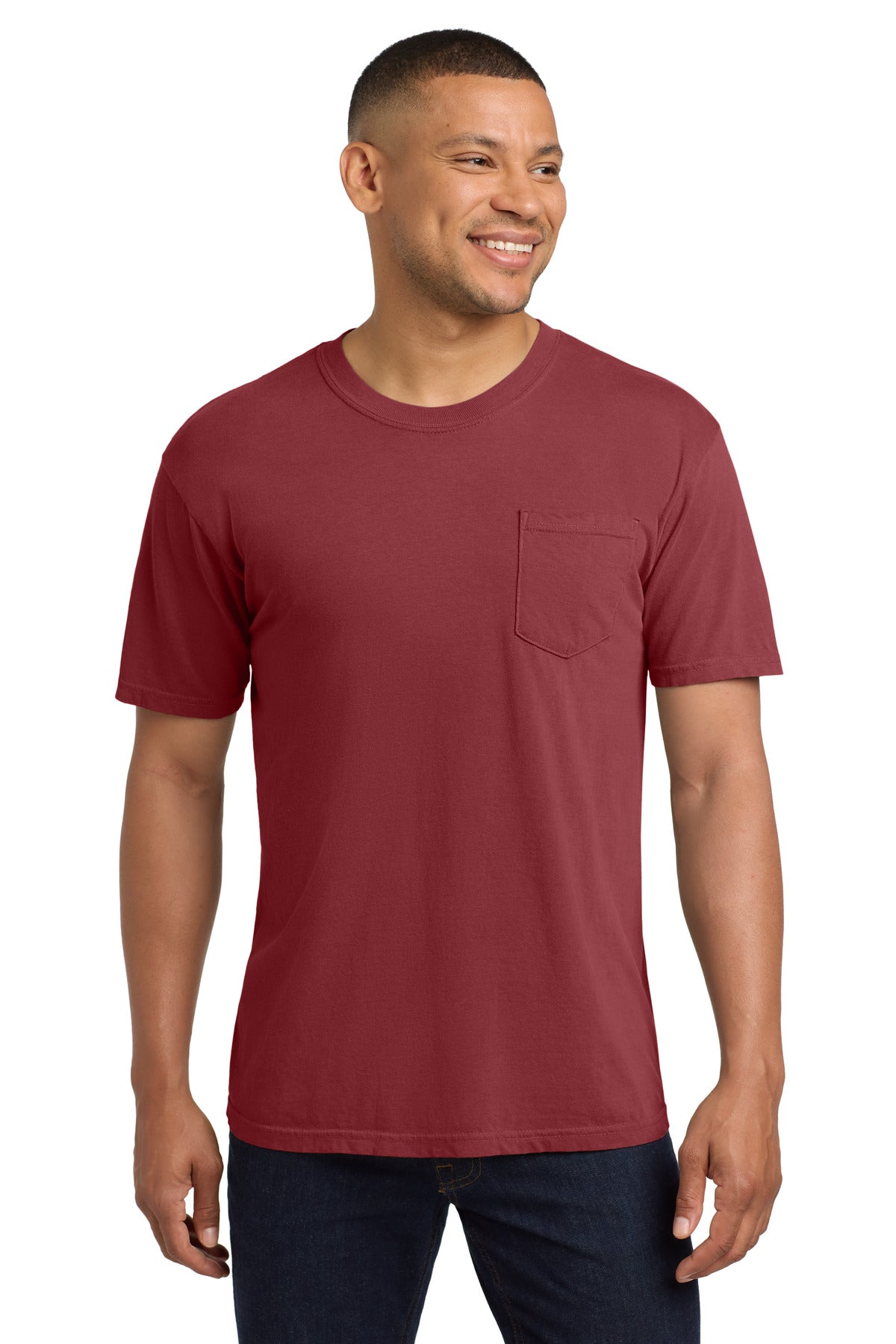 Custom Embroidery or DTF Print - COMFORT COLORS  ®  Heavyweight Ring Spun Pocket Tee. 6030