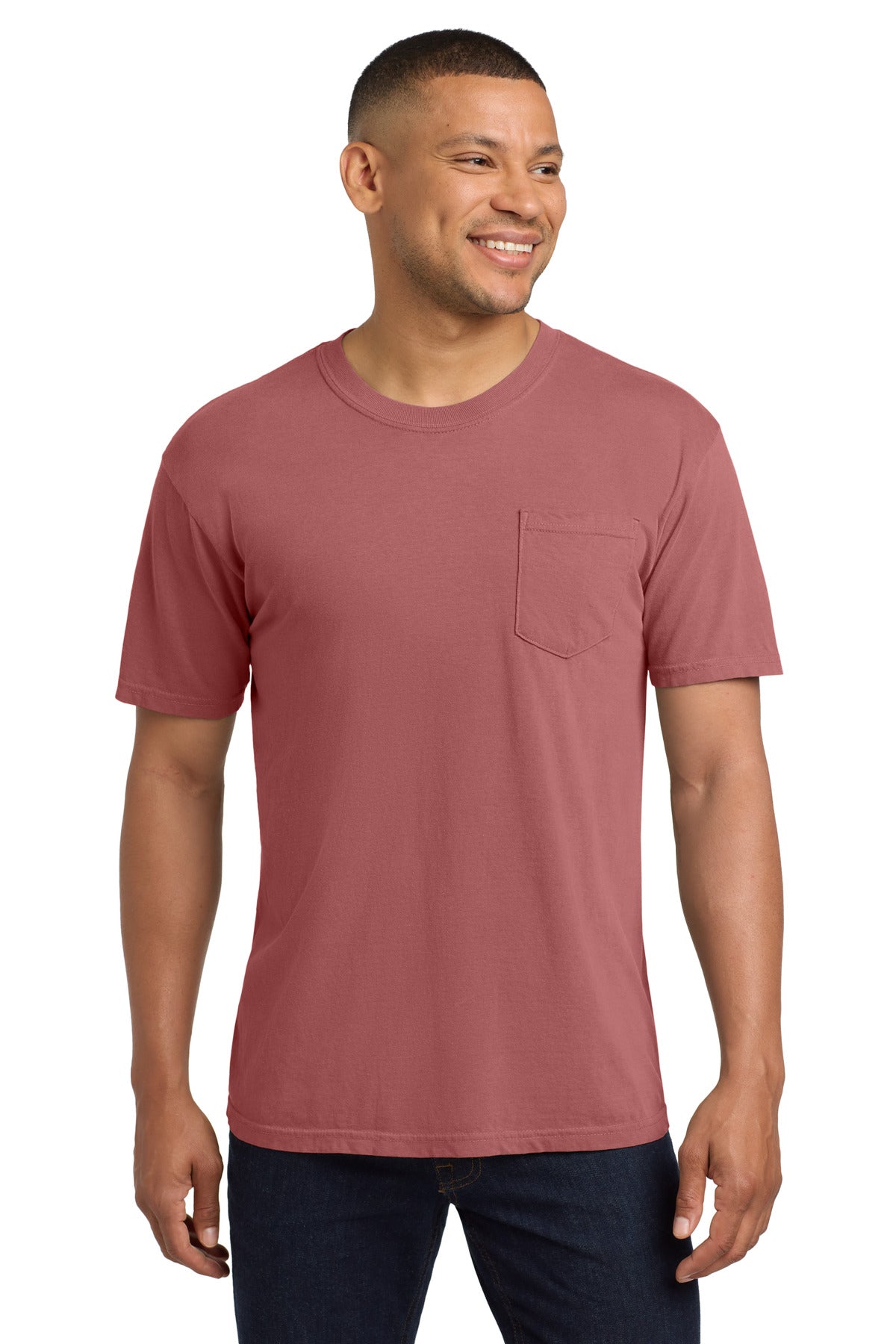 Custom Embroidery or DTF Print - COMFORT COLORS  ®  Heavyweight Ring Spun Pocket Tee. 6030