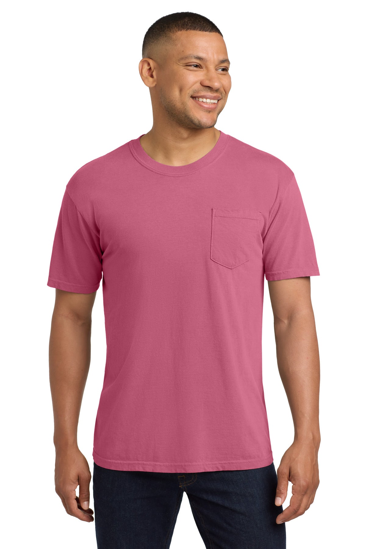 Custom Embroidery or DTF Print - COMFORT COLORS  ®  Heavyweight Ring Spun Pocket Tee. 6030