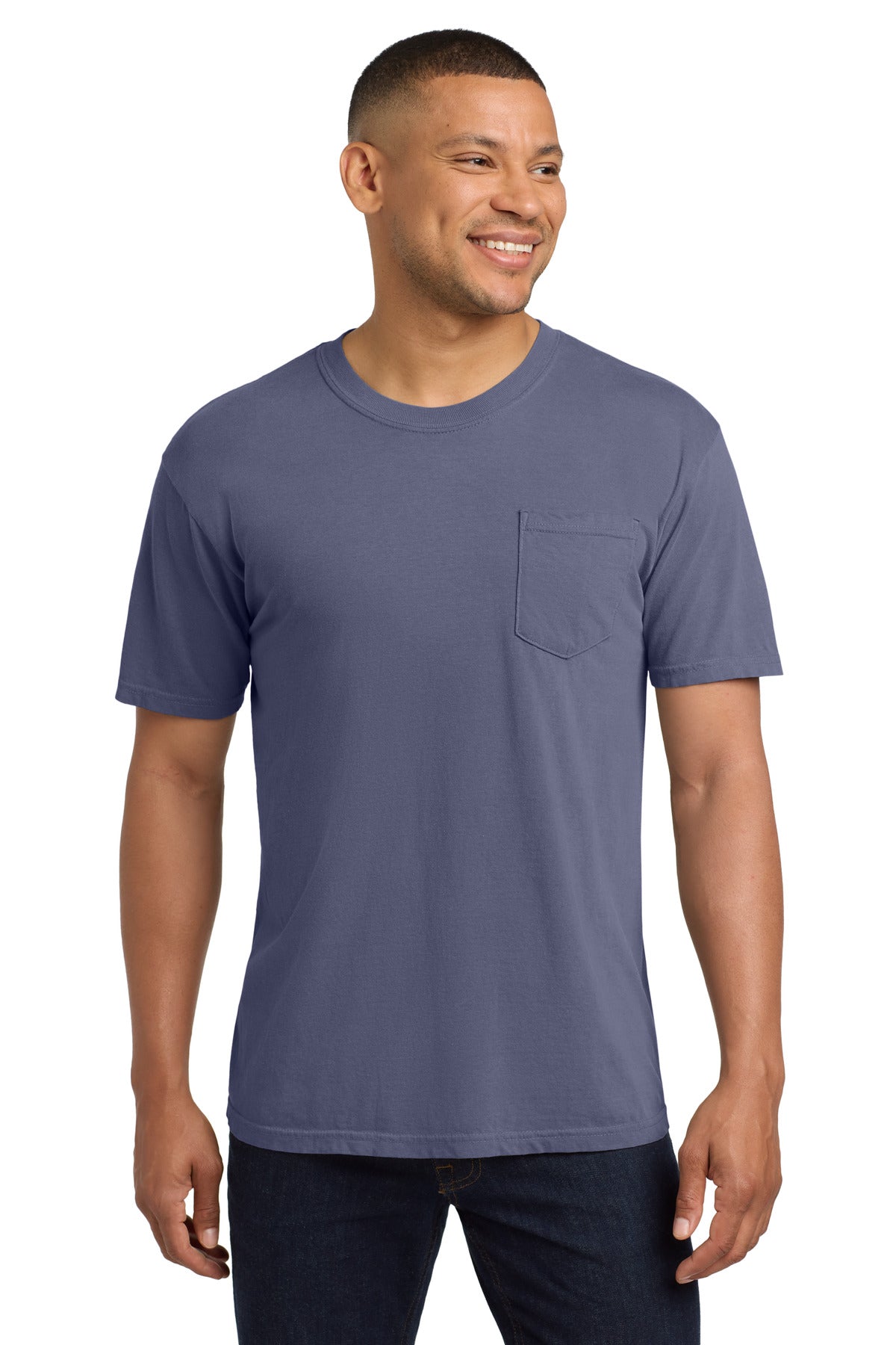 Custom Embroidery or DTF Print - COMFORT COLORS  ®  Heavyweight Ring Spun Pocket Tee. 6030