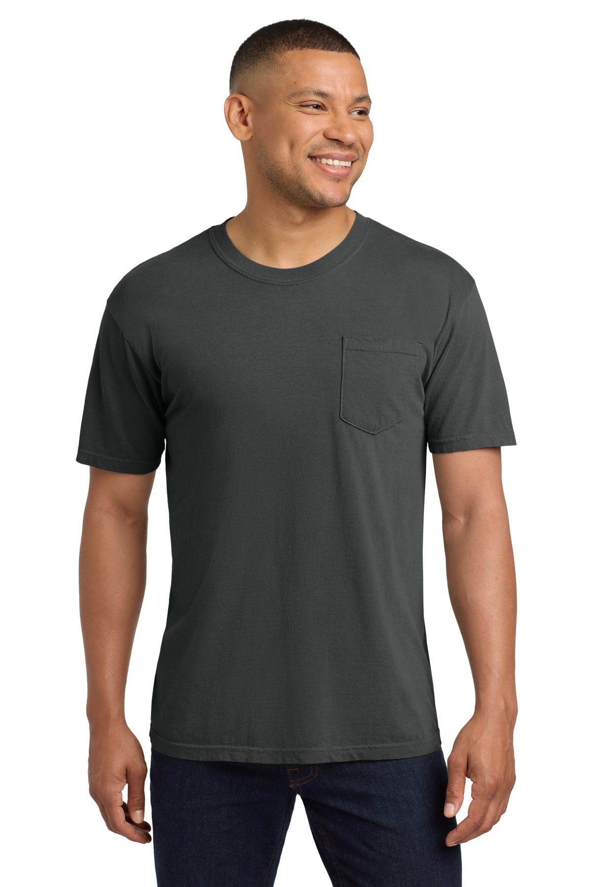Custom Embroidery or DTF Print - COMFORT COLORS  ®  Heavyweight Ring Spun Pocket Tee. 6030