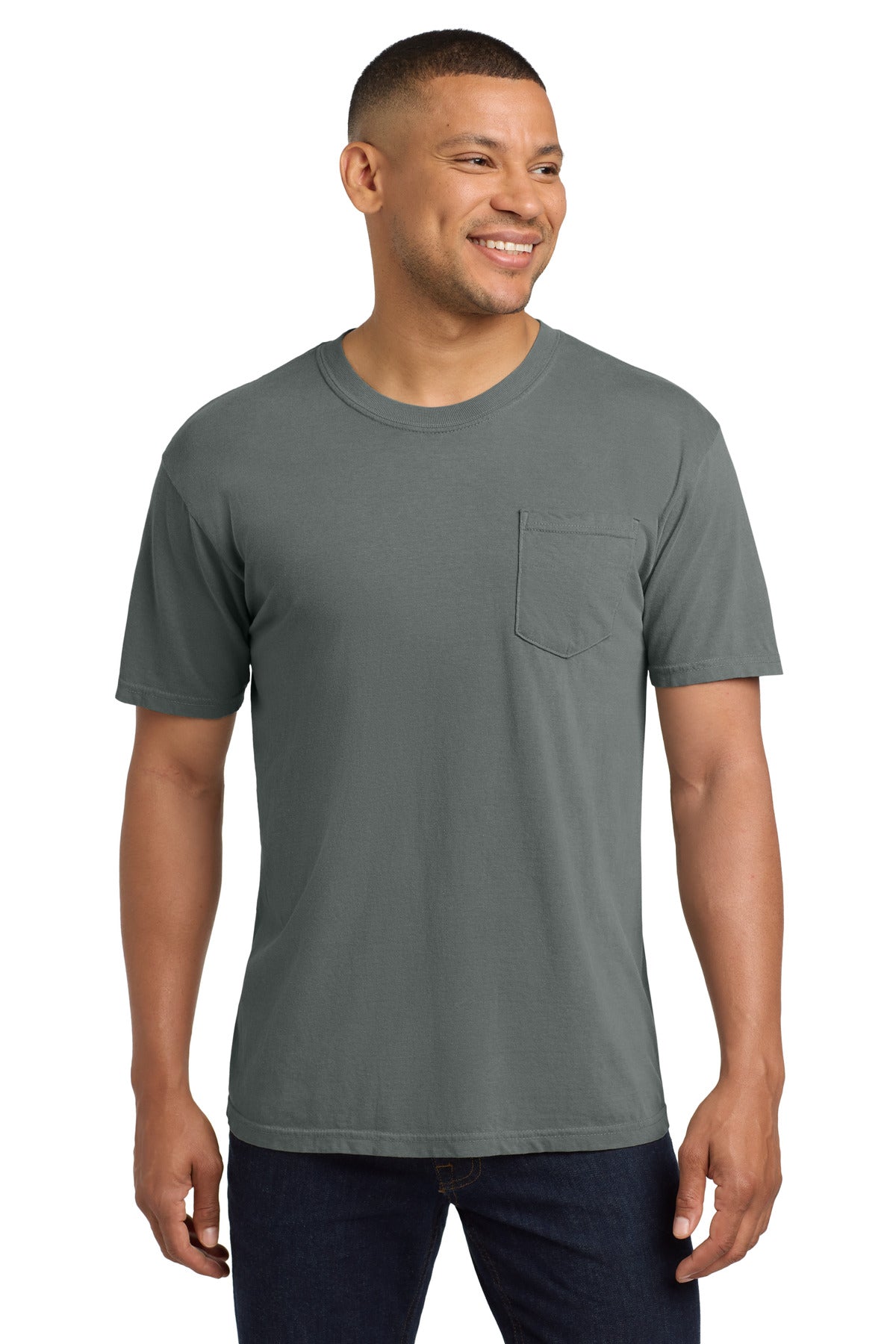 Custom Embroidery or DTF Print - COMFORT COLORS  ®  Heavyweight Ring Spun Pocket Tee. 6030