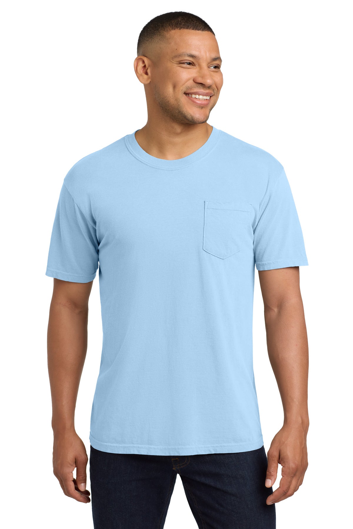 Custom Embroidery or DTF Print - COMFORT COLORS  ®  Heavyweight Ring Spun Pocket Tee. 6030