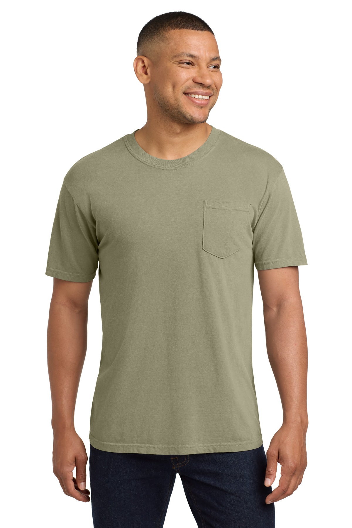 Custom Embroidery or DTF Print - COMFORT COLORS  ®  Heavyweight Ring Spun Pocket Tee. 6030
