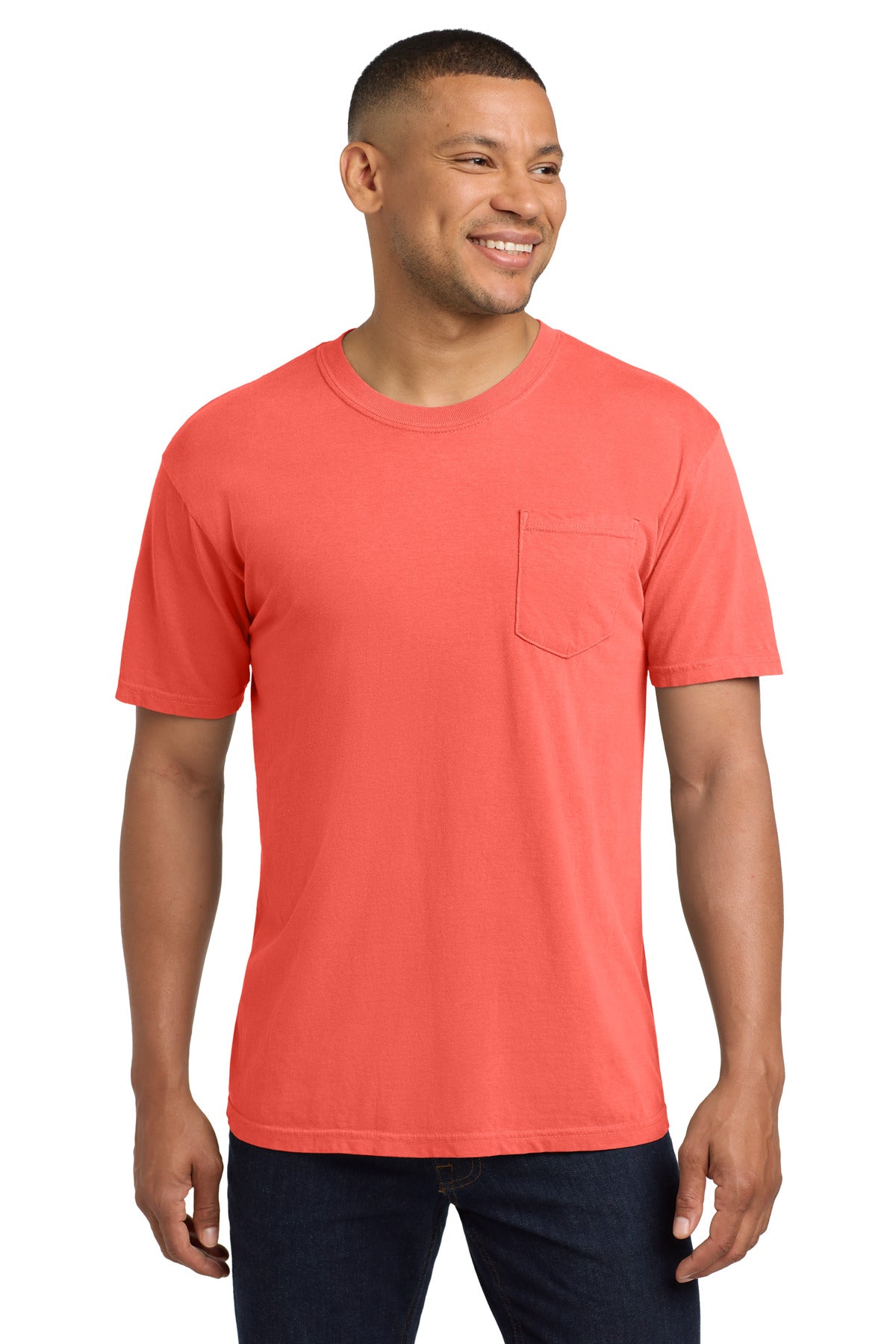 Custom Embroidery or DTF Print - COMFORT COLORS  ®  Heavyweight Ring Spun Pocket Tee. 6030