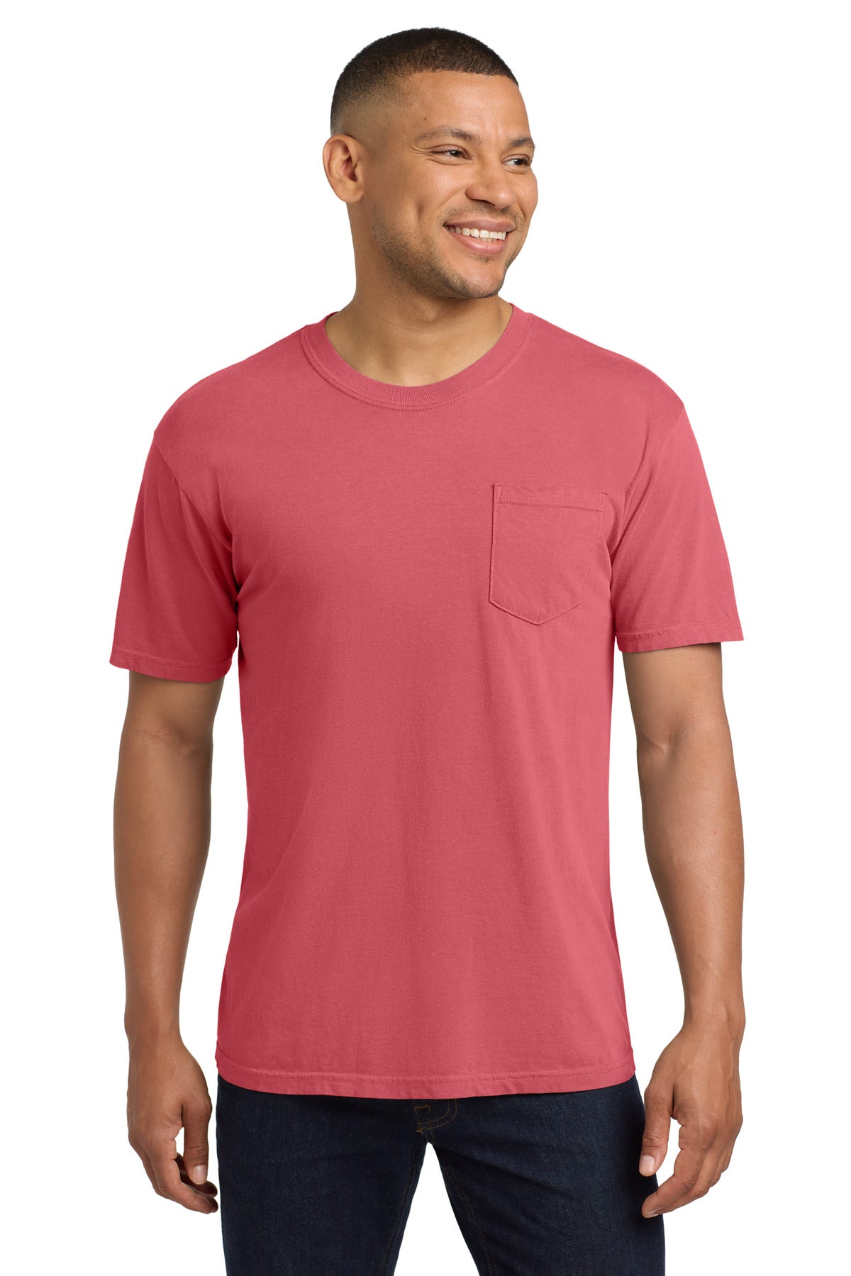Custom Embroidery or DTF Print - COMFORT COLORS  ®  Heavyweight Ring Spun Pocket Tee. 6030