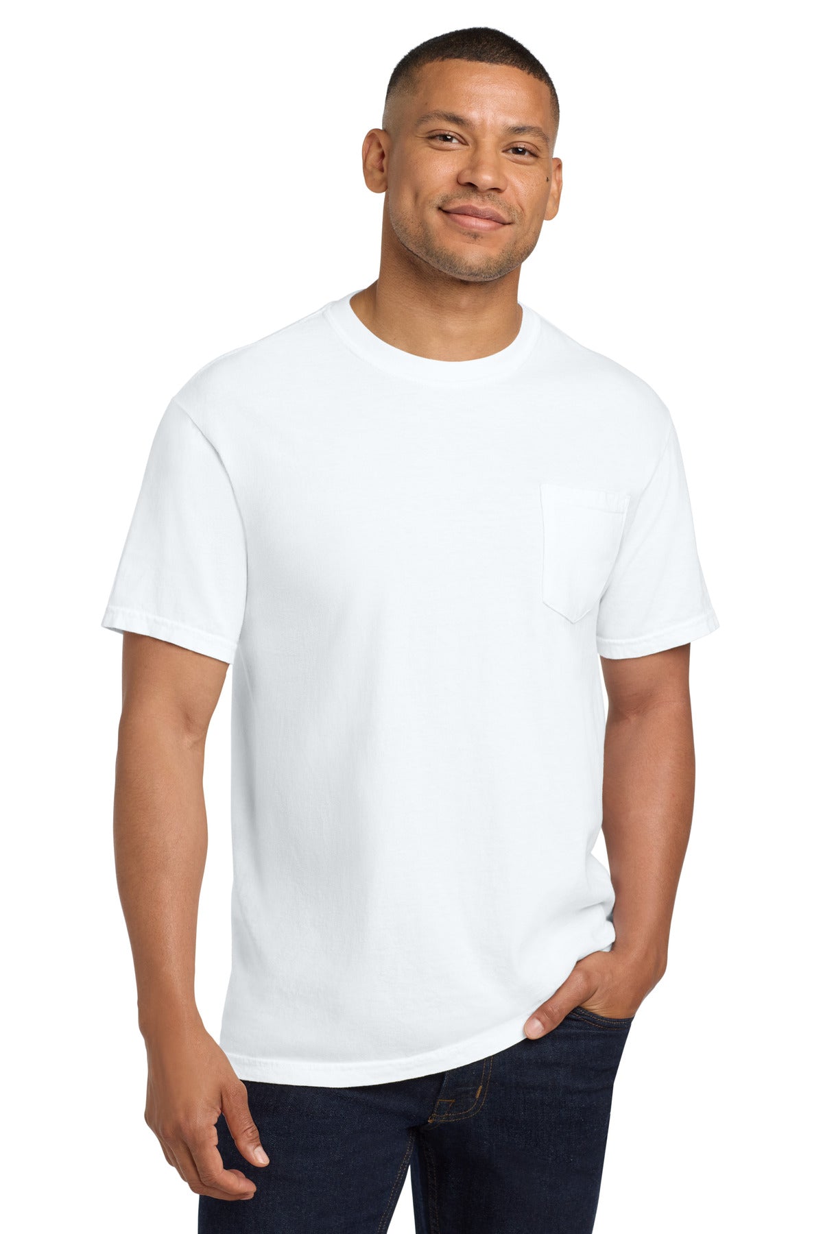 Custom Embroidery or DTF Print - COMFORT COLORS  ®  Heavyweight Ring Spun Pocket Tee. 6030