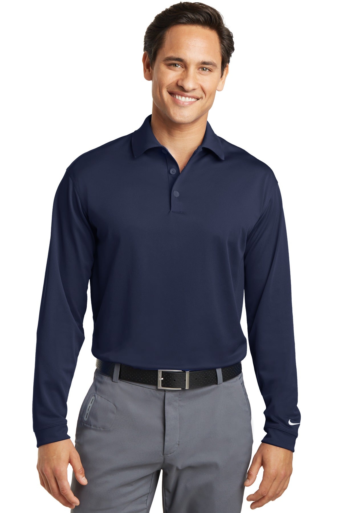 Custom Embroidered - Nike Tall Long Sleeve Dri-FIT Stretch Tech Polo. 604940