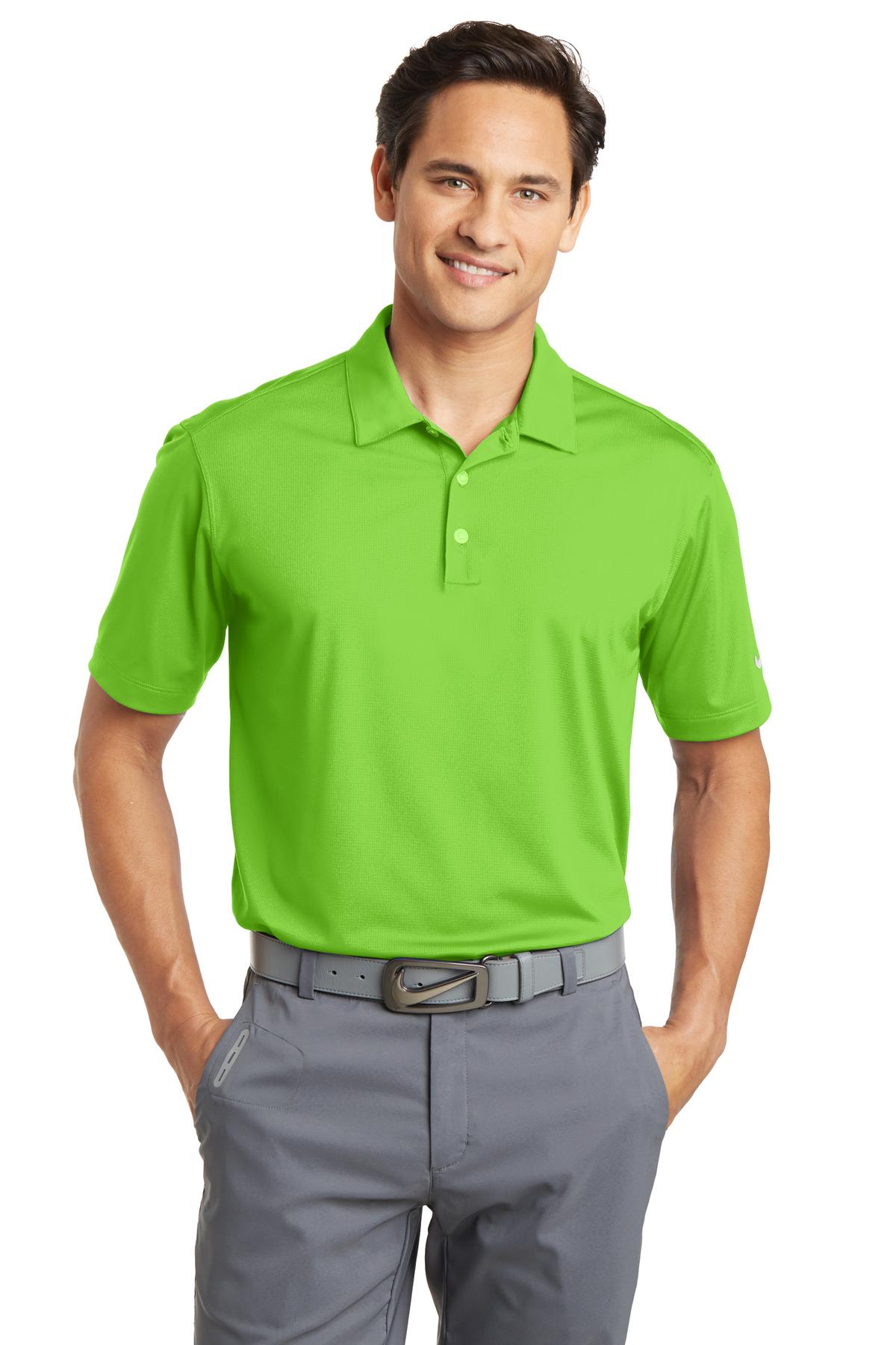 Custom Embroidered - Nike Dri-FIT Vertical Mesh Polo. 637167 - Action Green