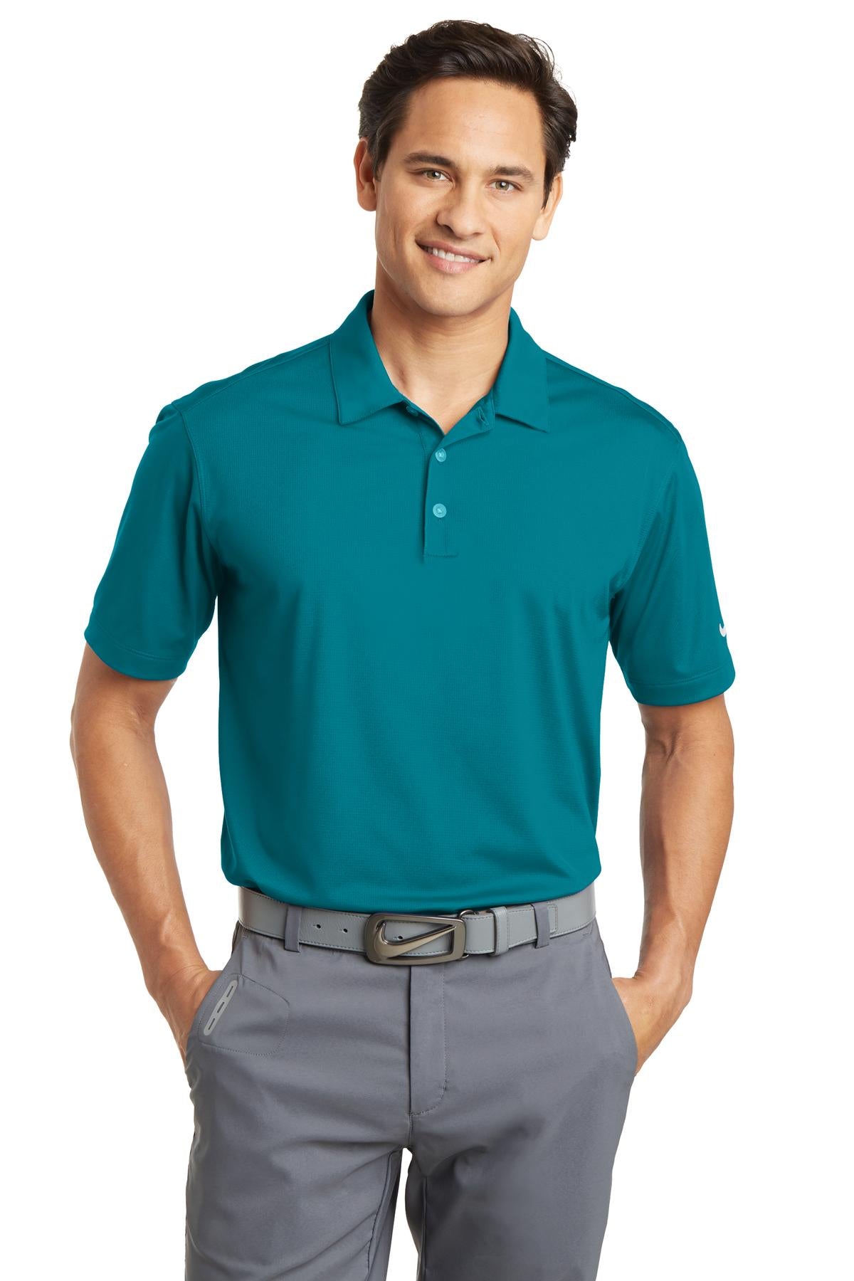 Custom Embroidered - Nike Dri-FIT Vertical Mesh Polo. 637167 - Blustery