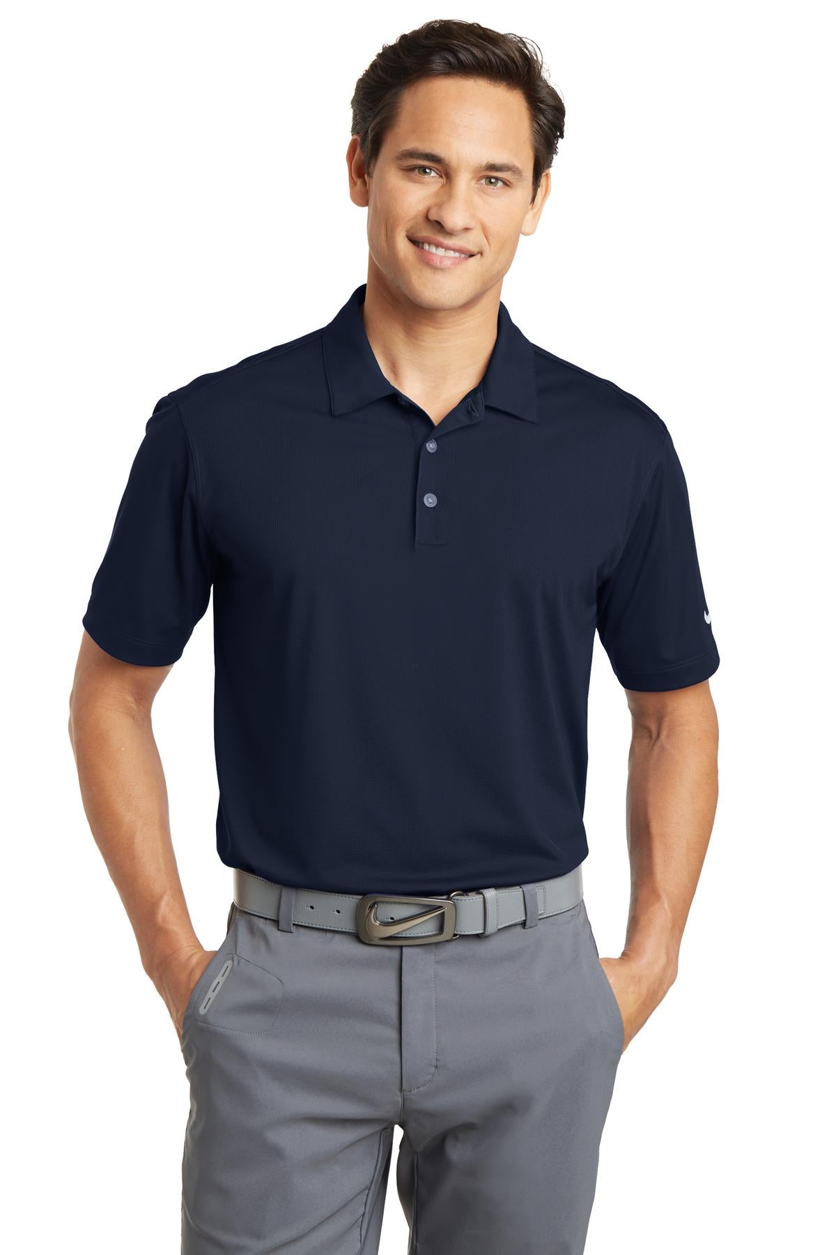 Custom Embroidered - Nike Dri-FIT Vertical Mesh Polo. 637167 - Marine