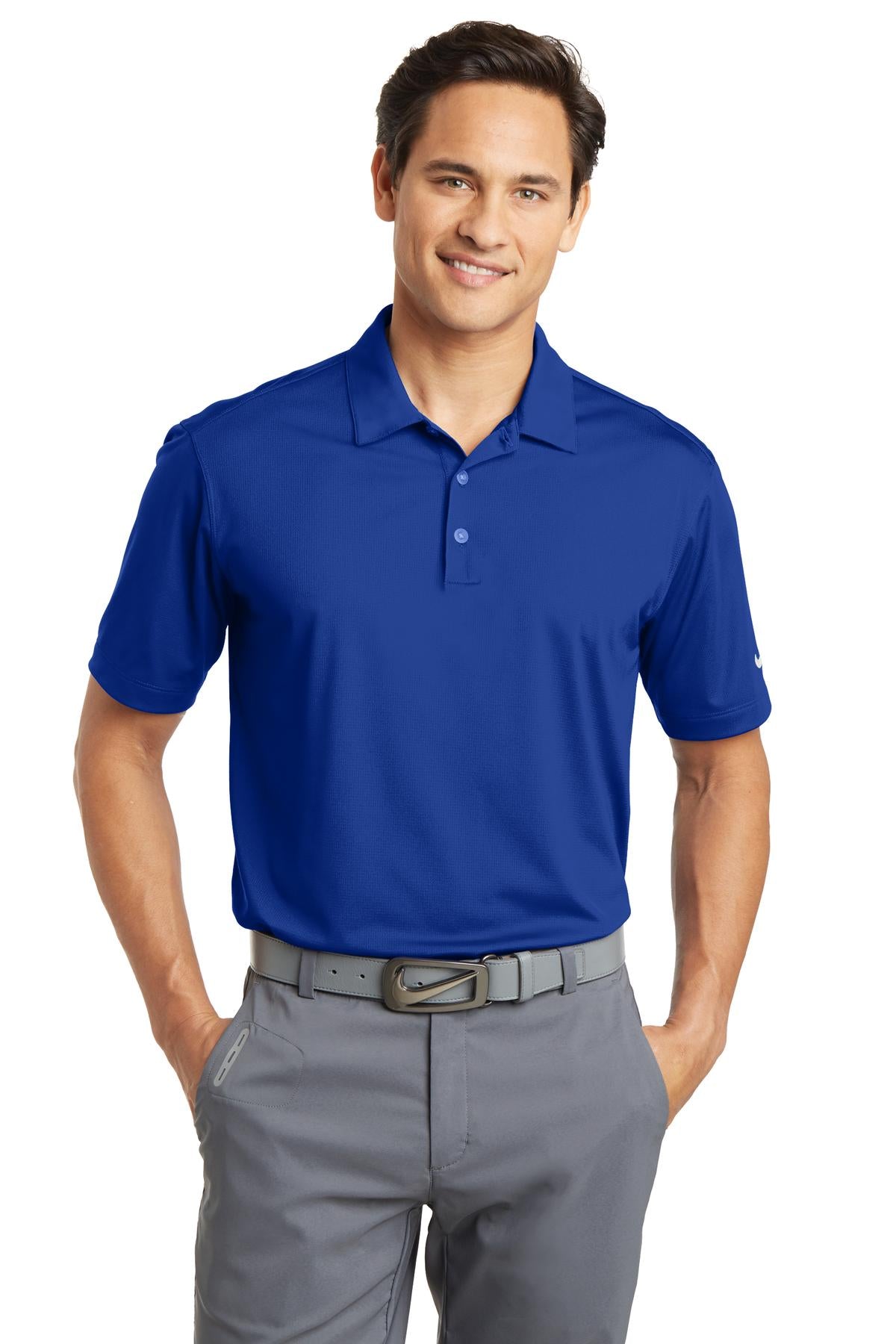 Custom Embroidered - Nike Dri-FIT Vertical Mesh Polo. 637167 - Old Royal