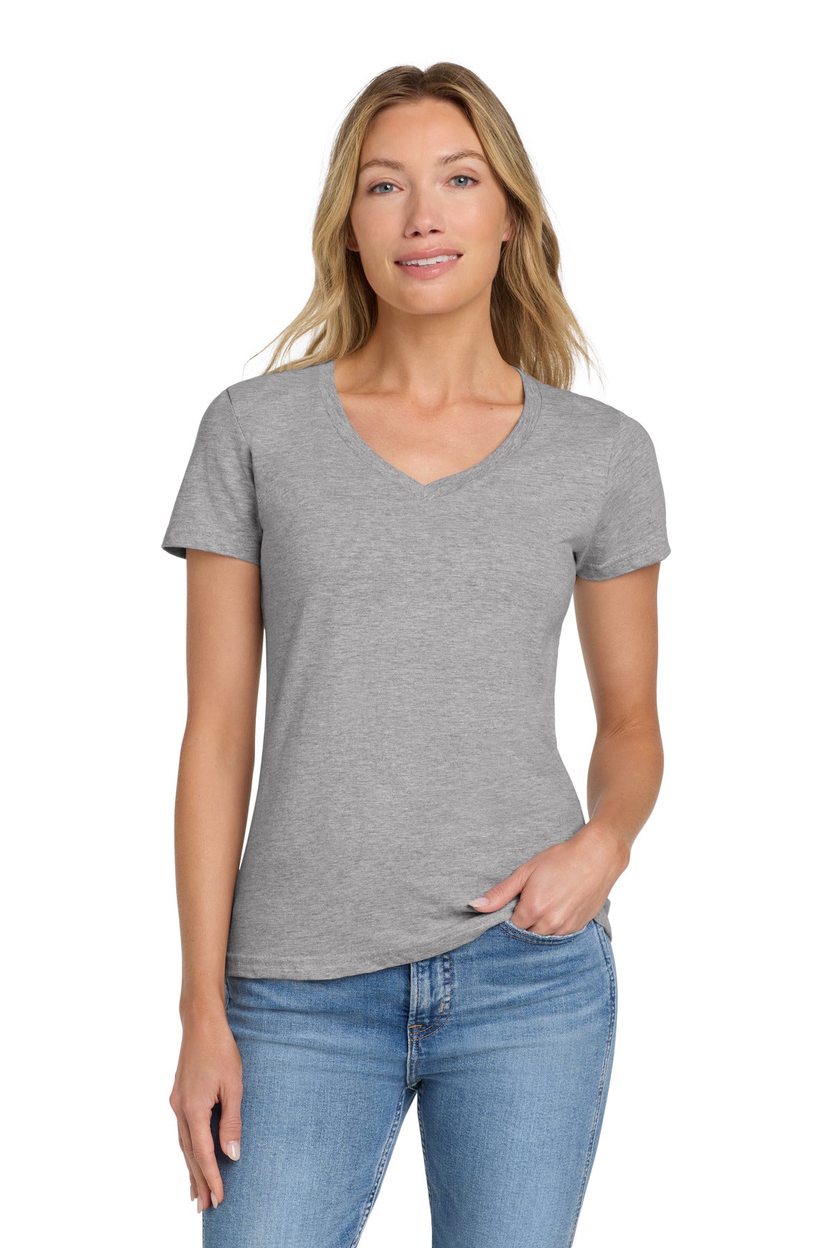 Custom Embroidered or DTF Printed - Gildan Softstyle ®  Women's Fit V-Neck T-Shirt. 64V00L