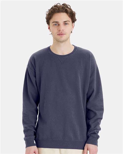 Custom Embroidered - ComfortWash by Hanes - Garment-Dyed Crewneck Sweatshirt - Anchor Slate - GDH400