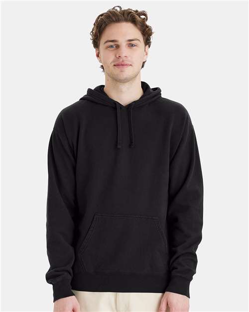 Custom Embroidered - ComfortWash by Hanes - Unisex Garment-Dyed Hooded Sweatshirt - Black - GDH450