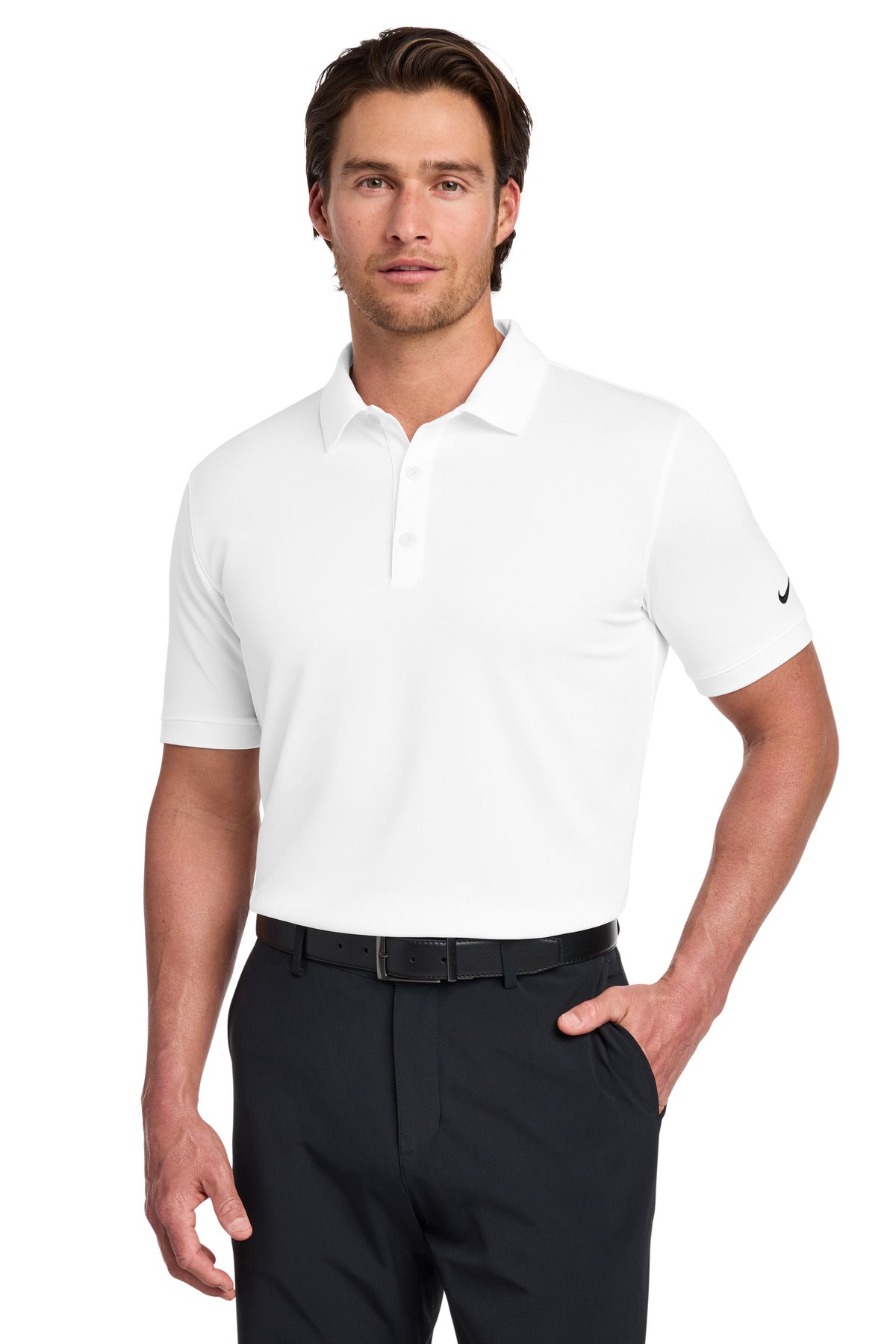 Custom Embroidery or DTF Print - Nike Dri-FIT Solid Icon Pique Modern Fit Polo.  746099
