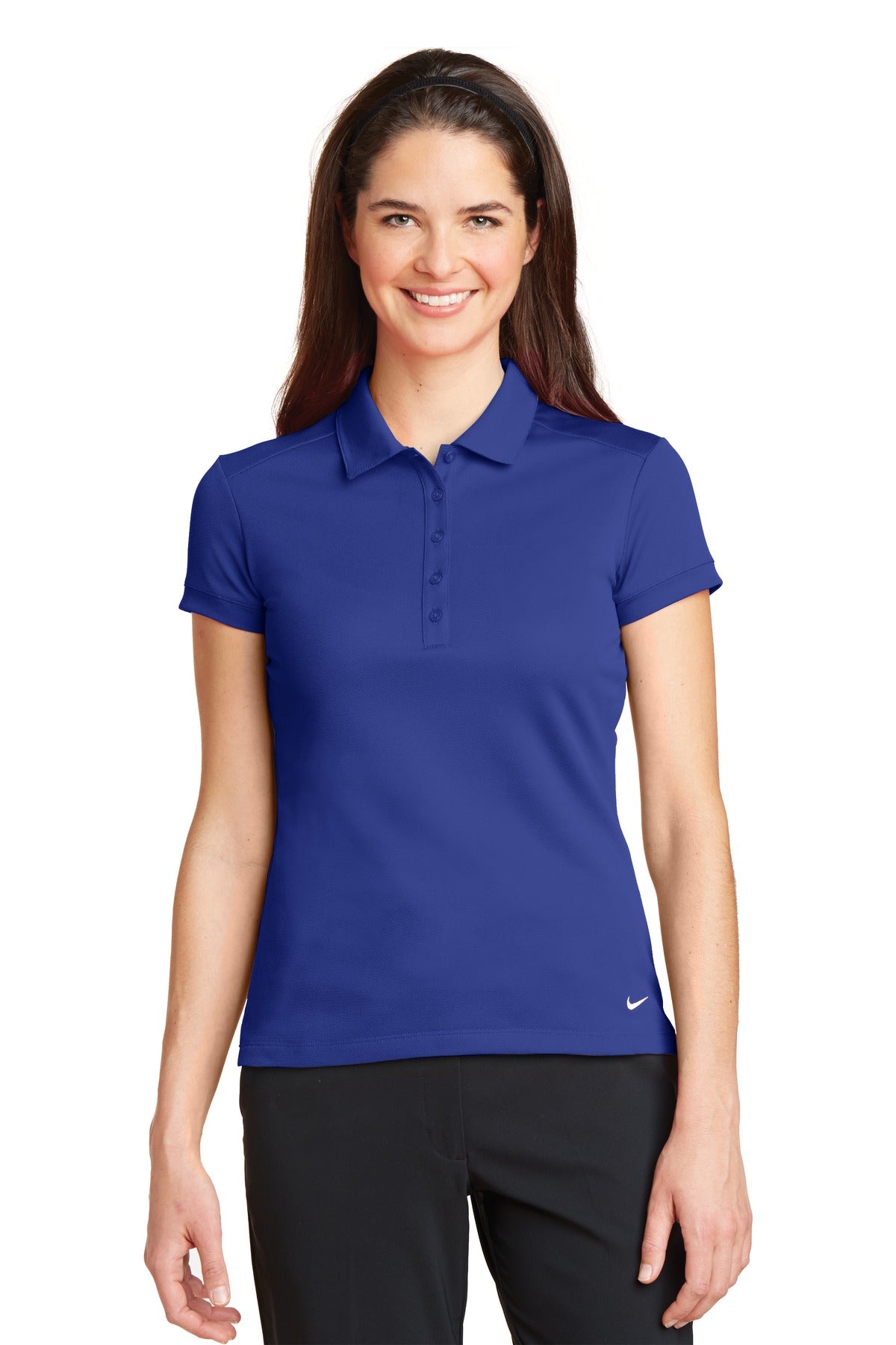 Custom Embroidery or DTF Print - Nike Women's Dri-FIT Solid Icon Pique Modern Fit Polo.  746100