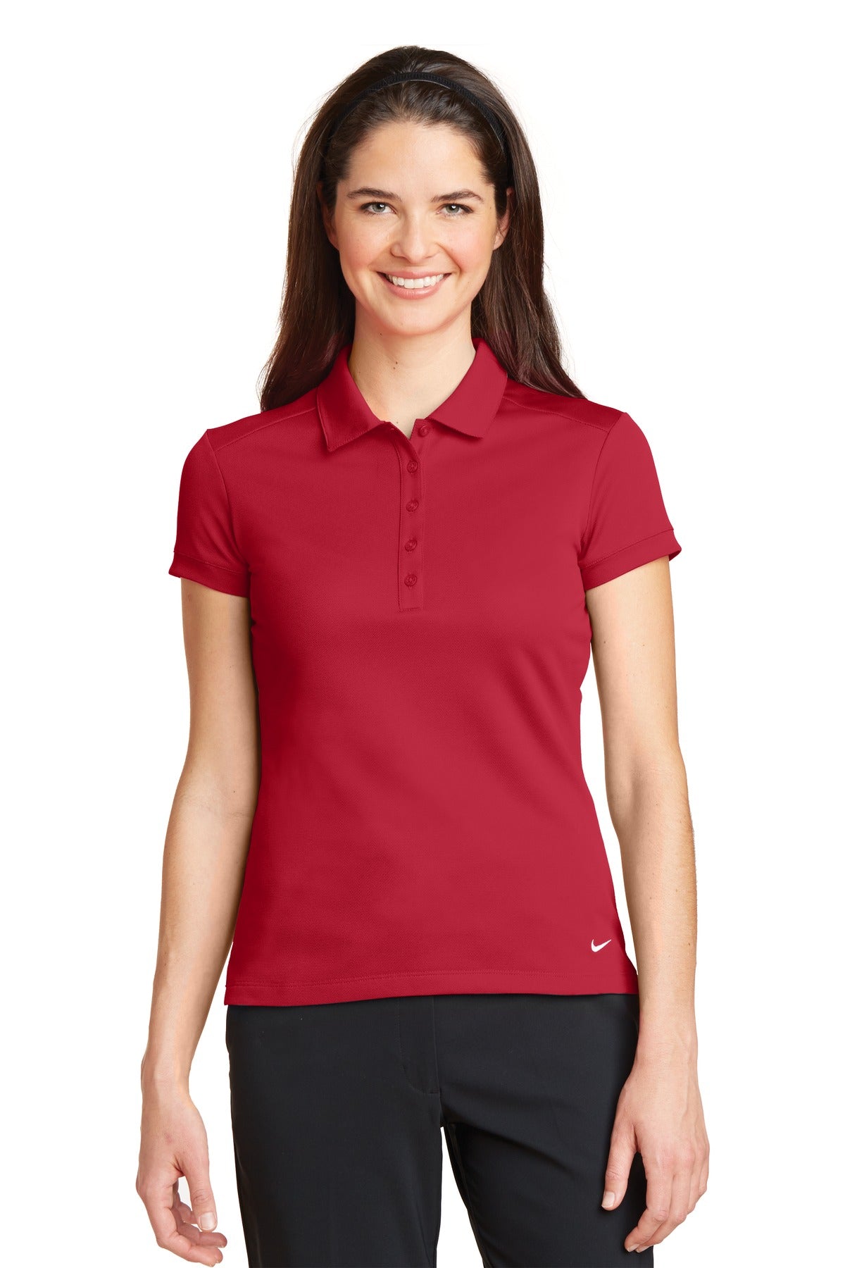 Custom Embroidery or DTF Print - Nike Women's Dri-FIT Solid Icon Pique Modern Fit Polo.  746100