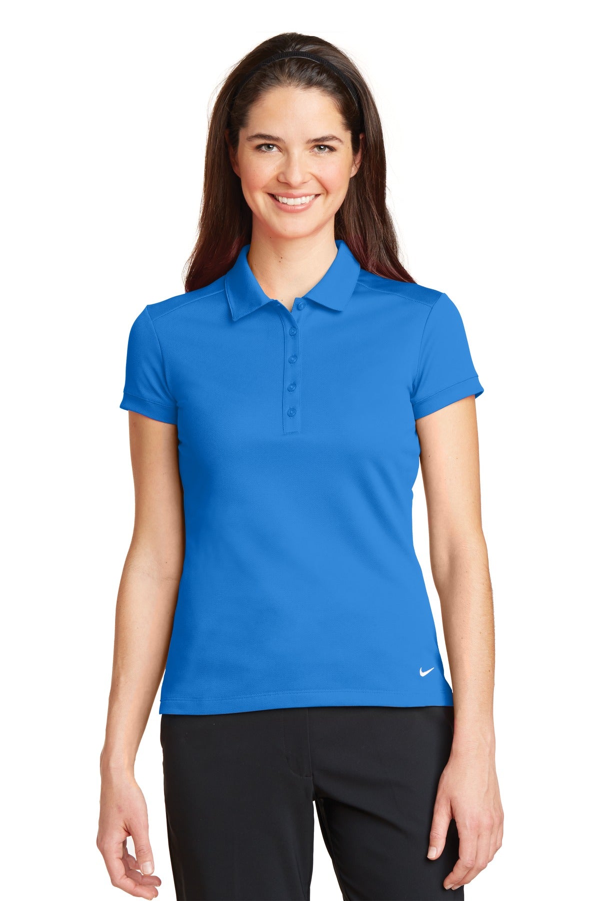 Custom Embroidered - Nike Ladies Dri-FIT Solid Icon Pique Modern Fit Polo.  746100