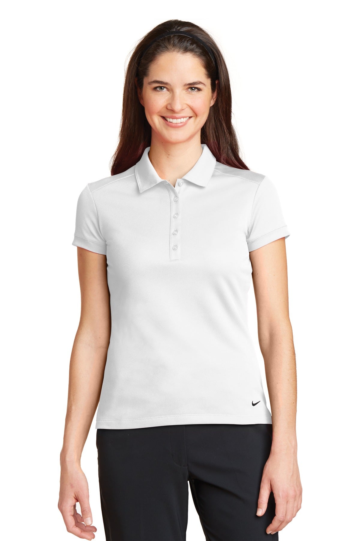 Custom Embroidery or DTF Print - Nike Women's Dri-FIT Solid Icon Pique Modern Fit Polo.  746100