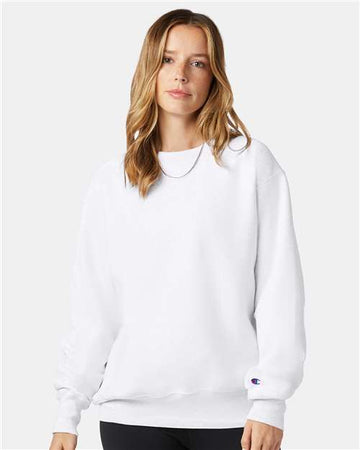 White champion reverse weave fashion crewneck