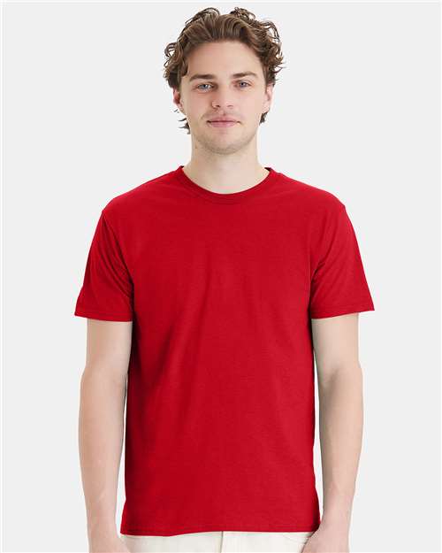 Custom Embroidered - Hanes - Perfect-T T-Shirt - Athletic Red - 4980