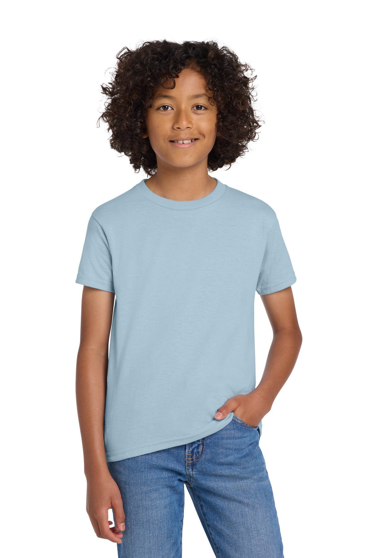 Custom Embroidered or DTF Printed - Gildan ®  Youth DryBlend ®  50 Cotton/50 Poly T-Shirt.  8000B