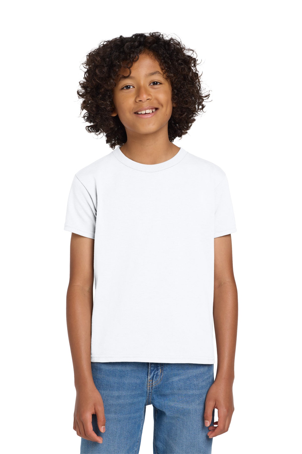 Custom Embroidered or DTF Printed - Gildan ®  Youth DryBlend ®  50 Cotton/50 Poly T-Shirt.  8000B