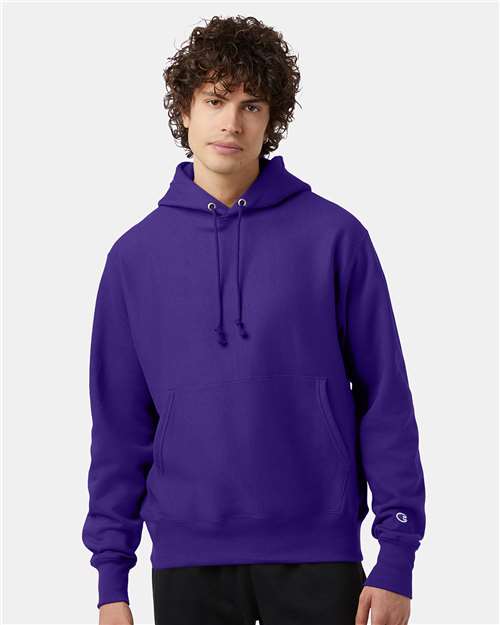 Custom Embroidered - Champion - Reverse Weave® Hooded Sweatshirt - Purple - S101