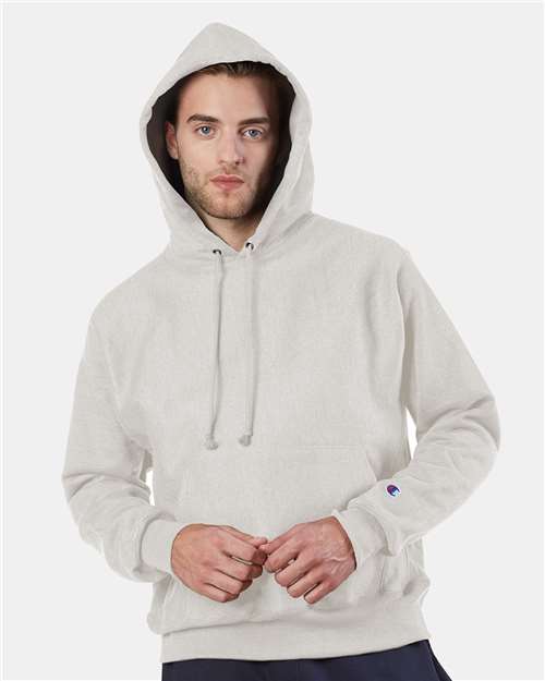 Custom Embroidered - Champion - Reverse Weave® Hooded Sweatshirt - Oatmeal Heather - S101