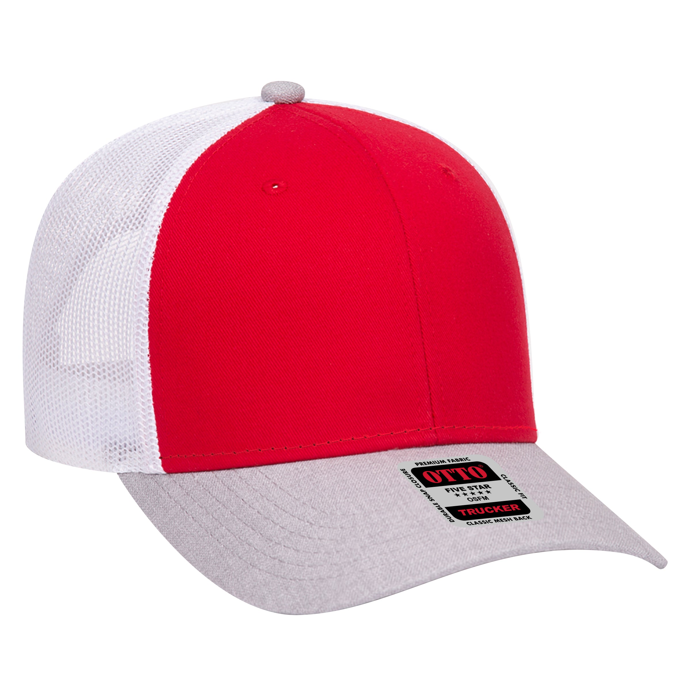 Custom Embroidered - OTTO CAP 6 Panel Low Profile Mesh Back Trucker Hat