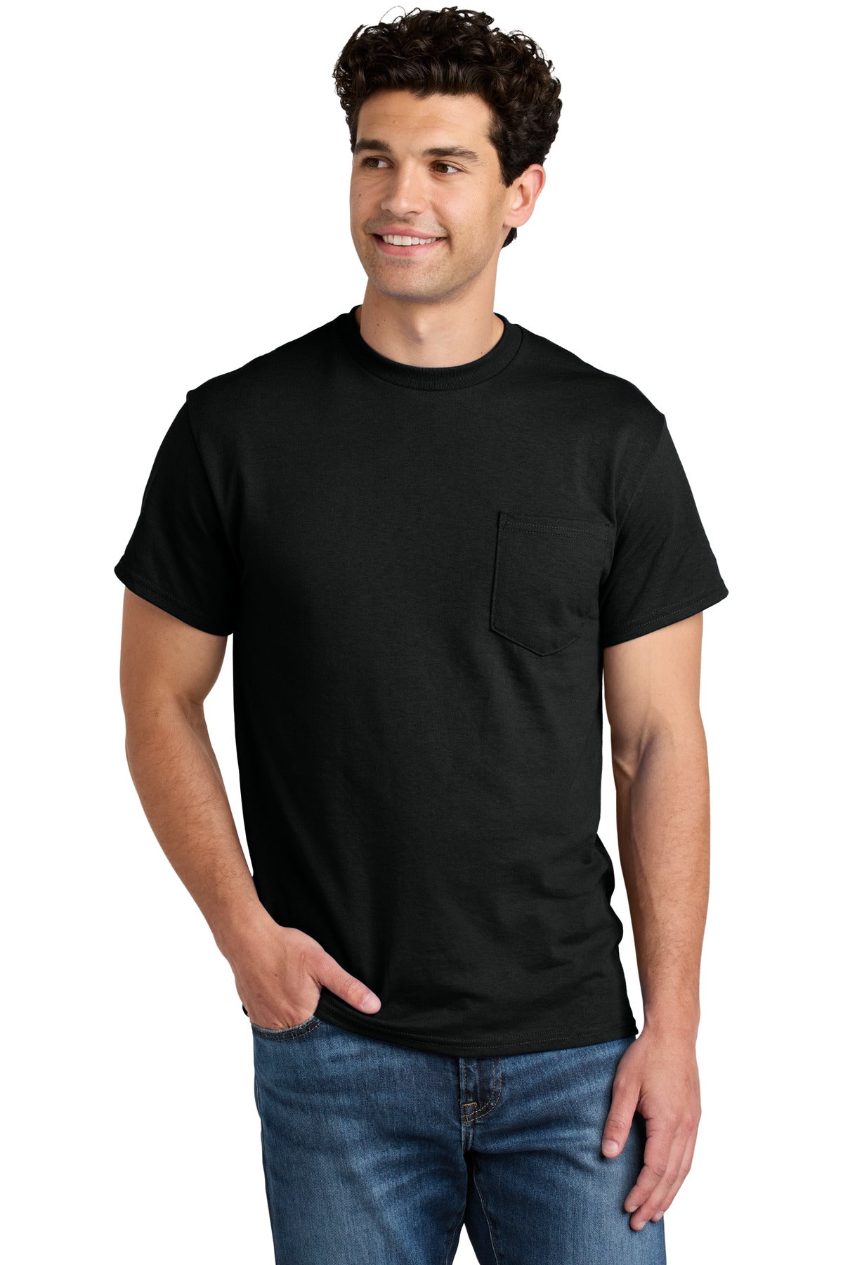 Custom Embroidered or DTF Printed - Gildan ®  - DryBlend ®  50 Cotton/50 Poly Pocket T-Shirt. 8300