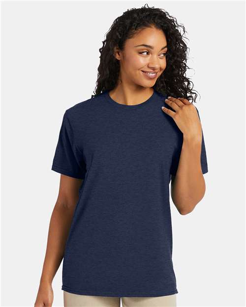 Custom Embroidered - Hanes - Perfect-T T-Shirt - Heather Navy - 4980