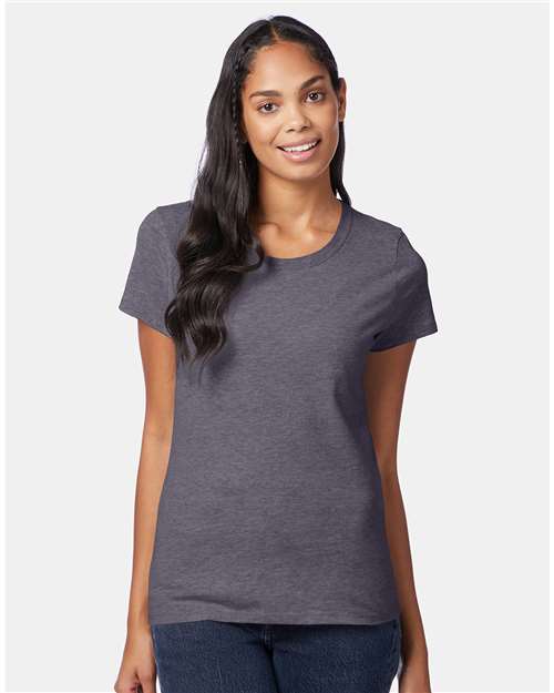 Custom Embroidered - Hanes - Women's Perfect-T T-Shirt - Charcoal Heather - SL04