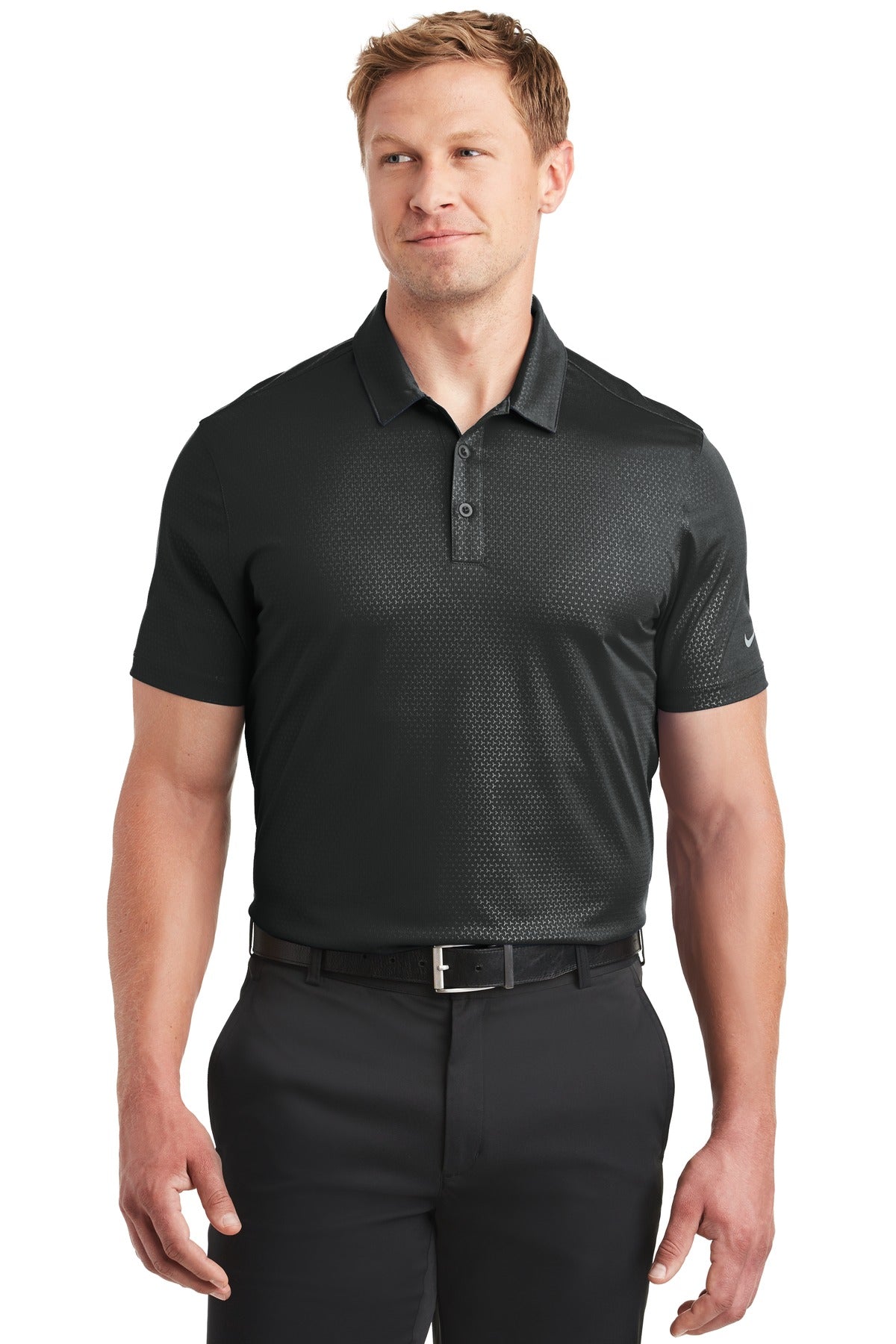 Custom Embroidered - Nike Dri-FIT Embossed Tri-Blade Polo. 838964